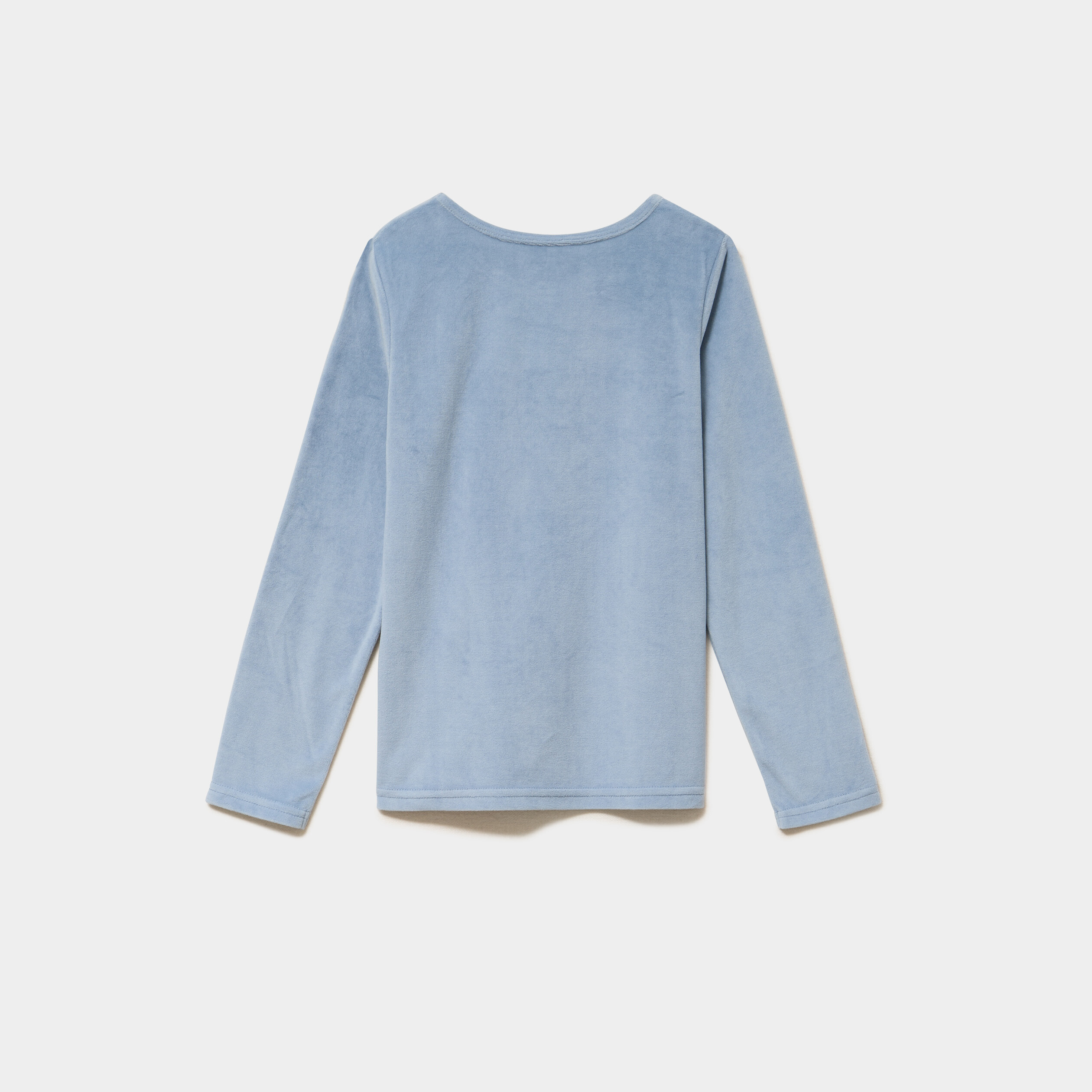 Ensemble pyjama t-shirt effet velours bleu fille