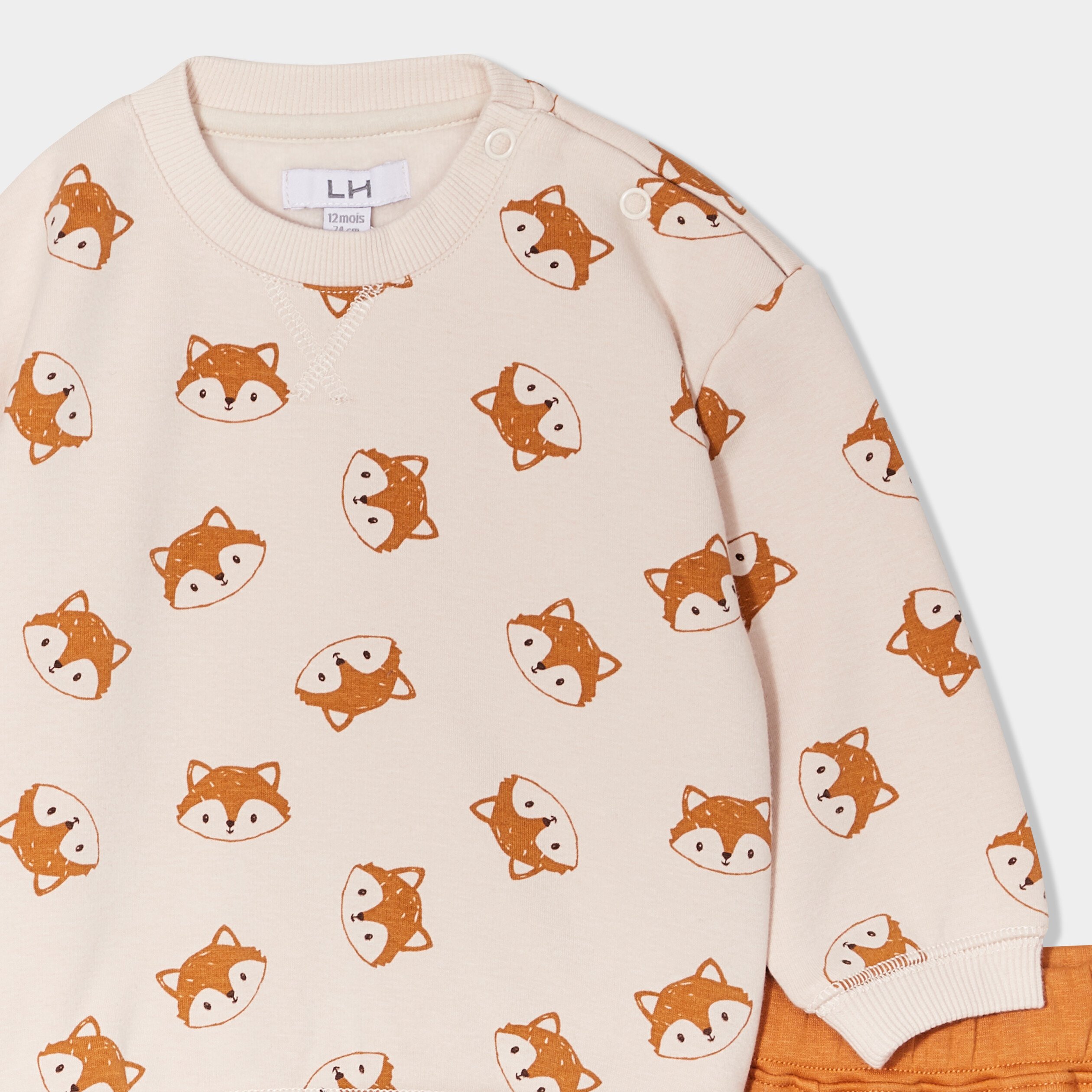 ensemble 2 pieces sweat et pantalon beige bebeg Ensemble 2 pièces sweat et pantalon beige bébé garçon
