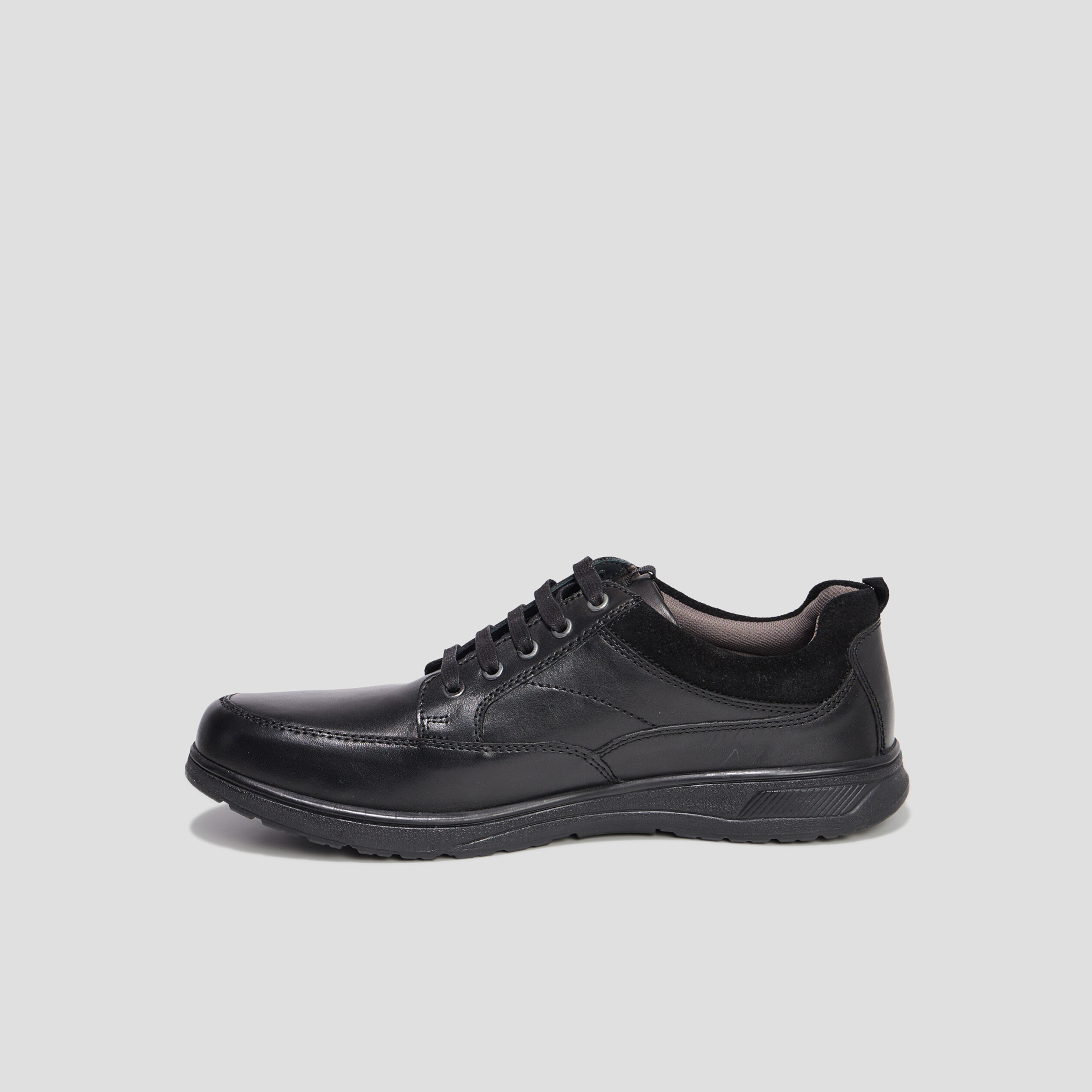 Derbies &agrave; lacets en cuir noir homme