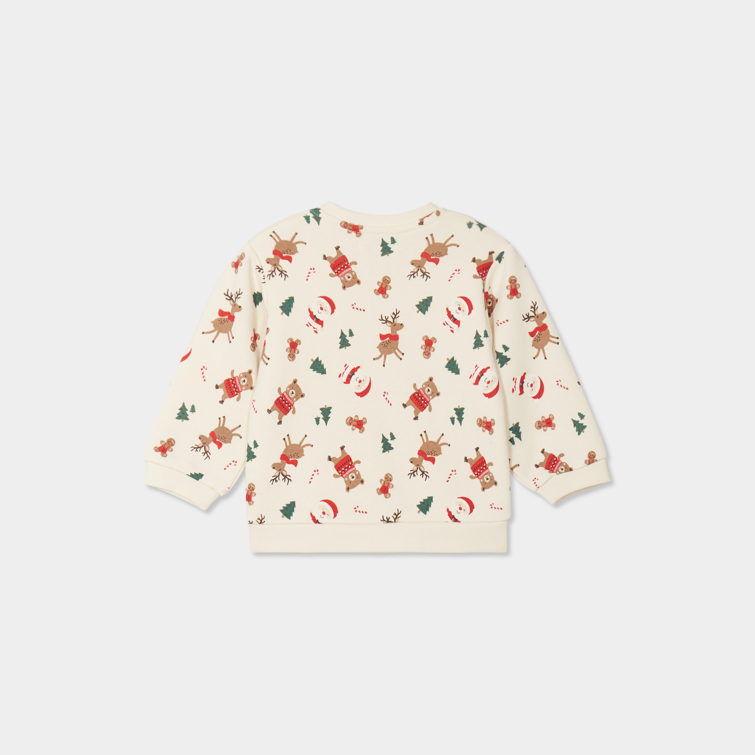 sweat coton col rond manches longues ecru bebeg Sweat coton col rond manches longues ecru bébé garçon