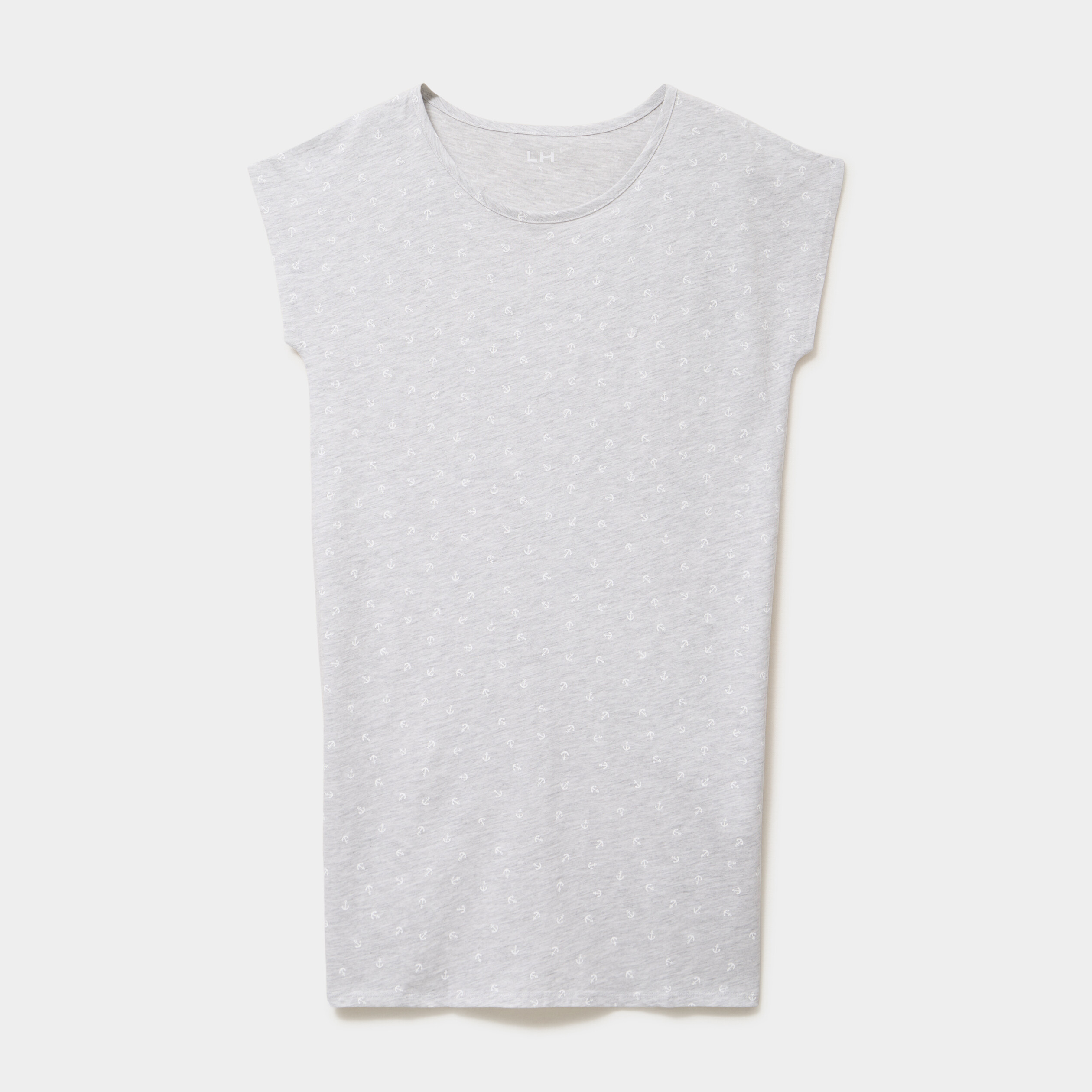Chemise de nuit manches courtes gris clair femme