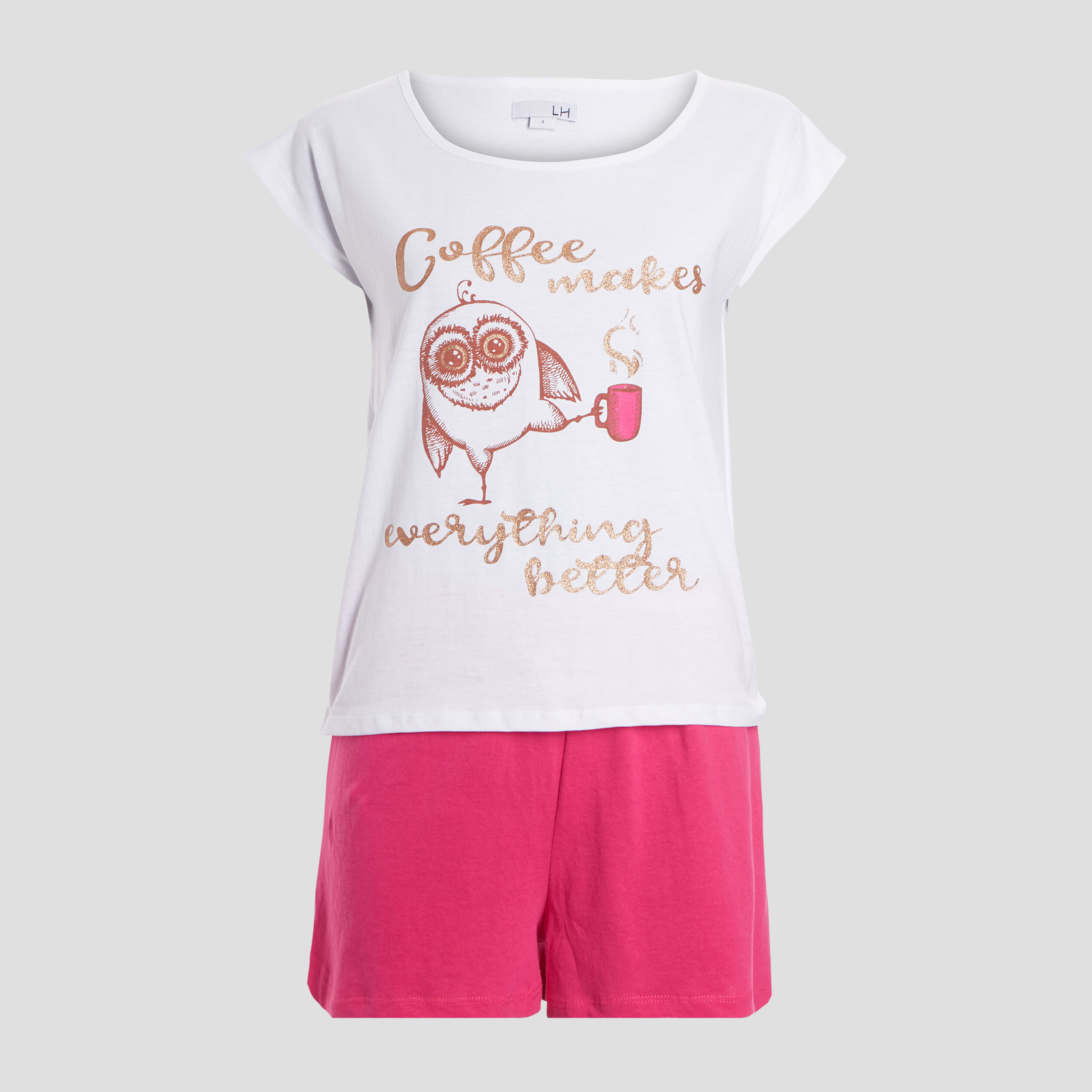 Ensemble pyjama 2 pièces ivoire femme