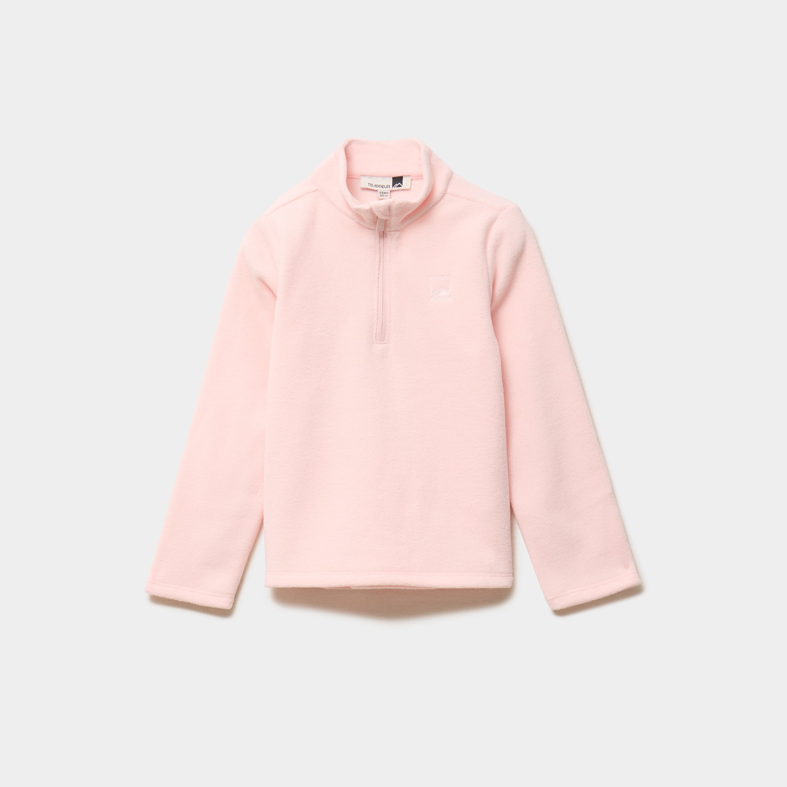 Sweat polaire col camionneur rose clair fille