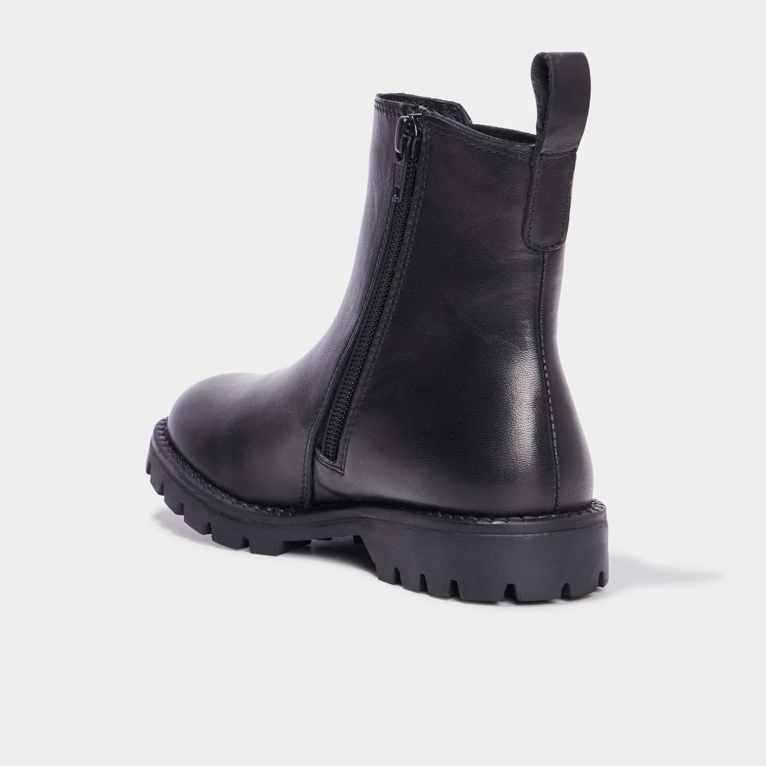 Bottines chelsea en cuir noir fille