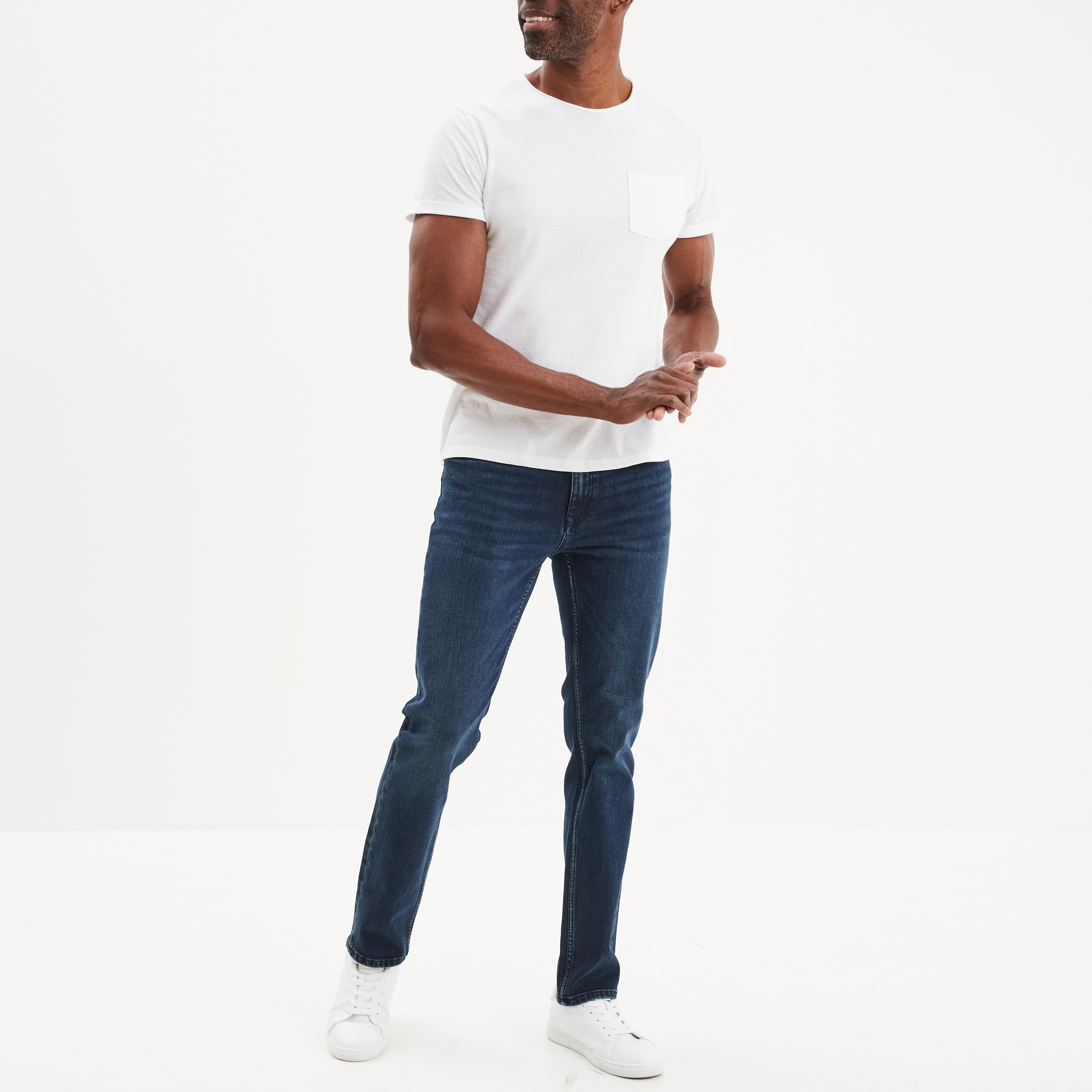 Jeans denim straight 5 poches denim blue black homme