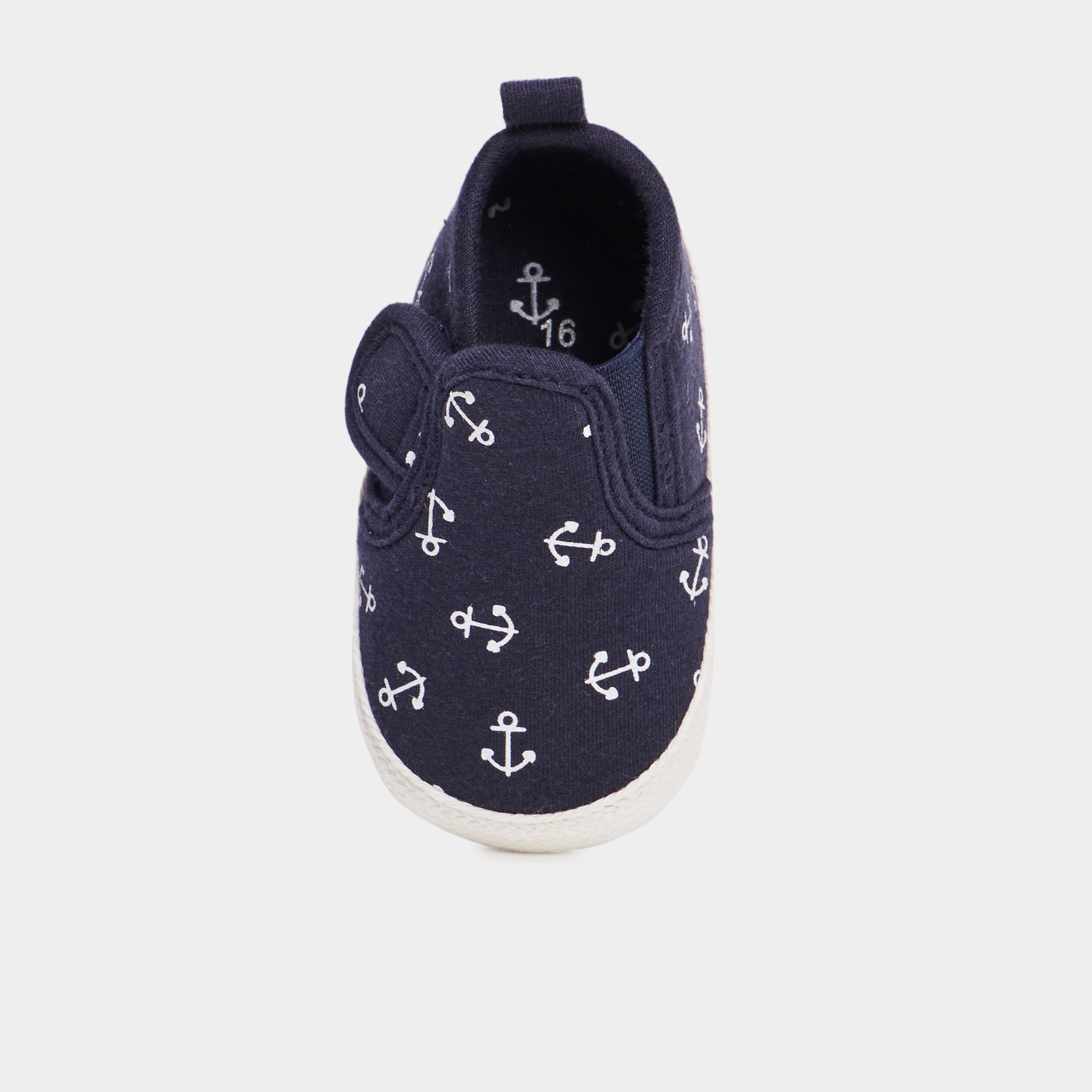 Bottons layette à scratchs bleu marine bébé garçon