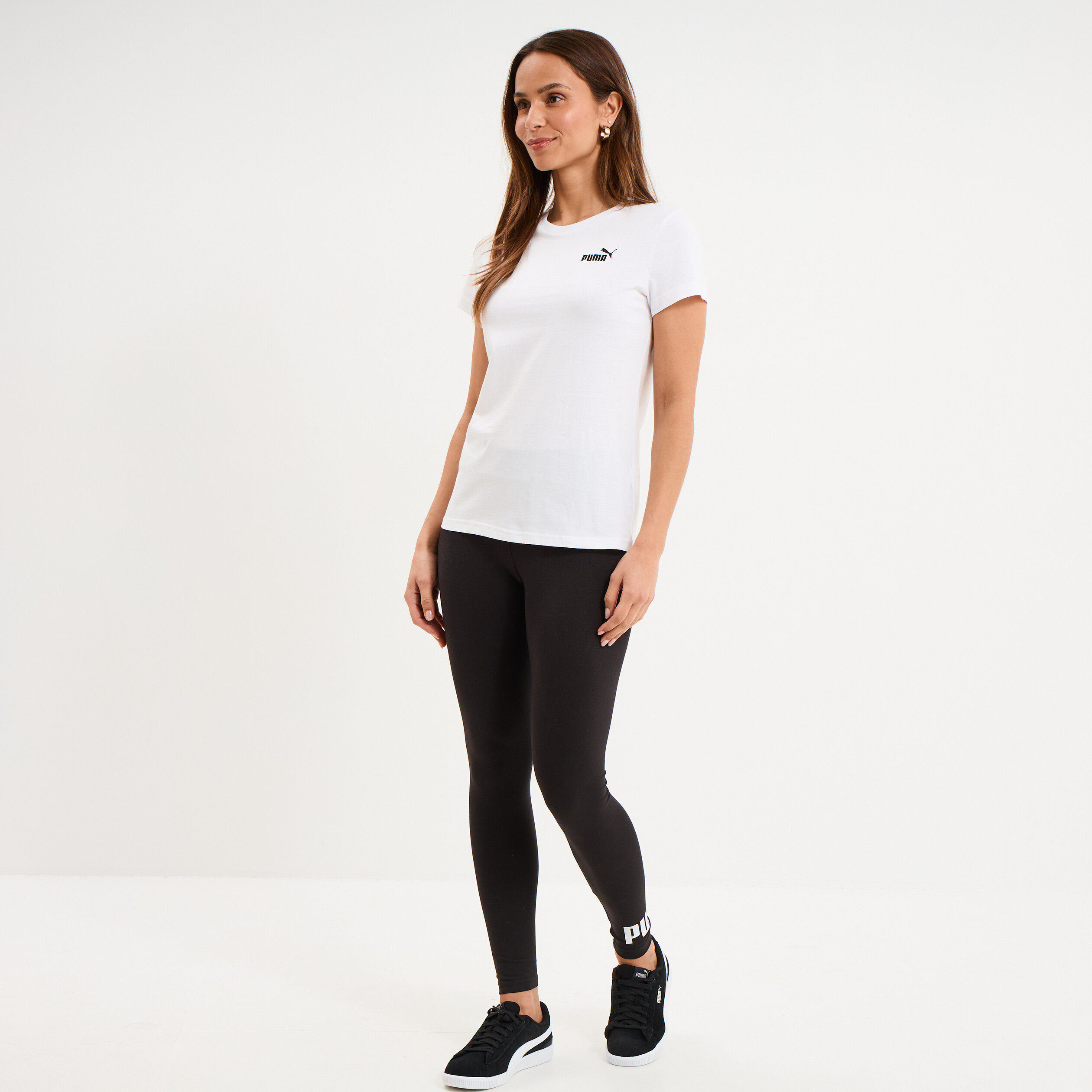 T-shirt manches courtes coton Puma blanc femme