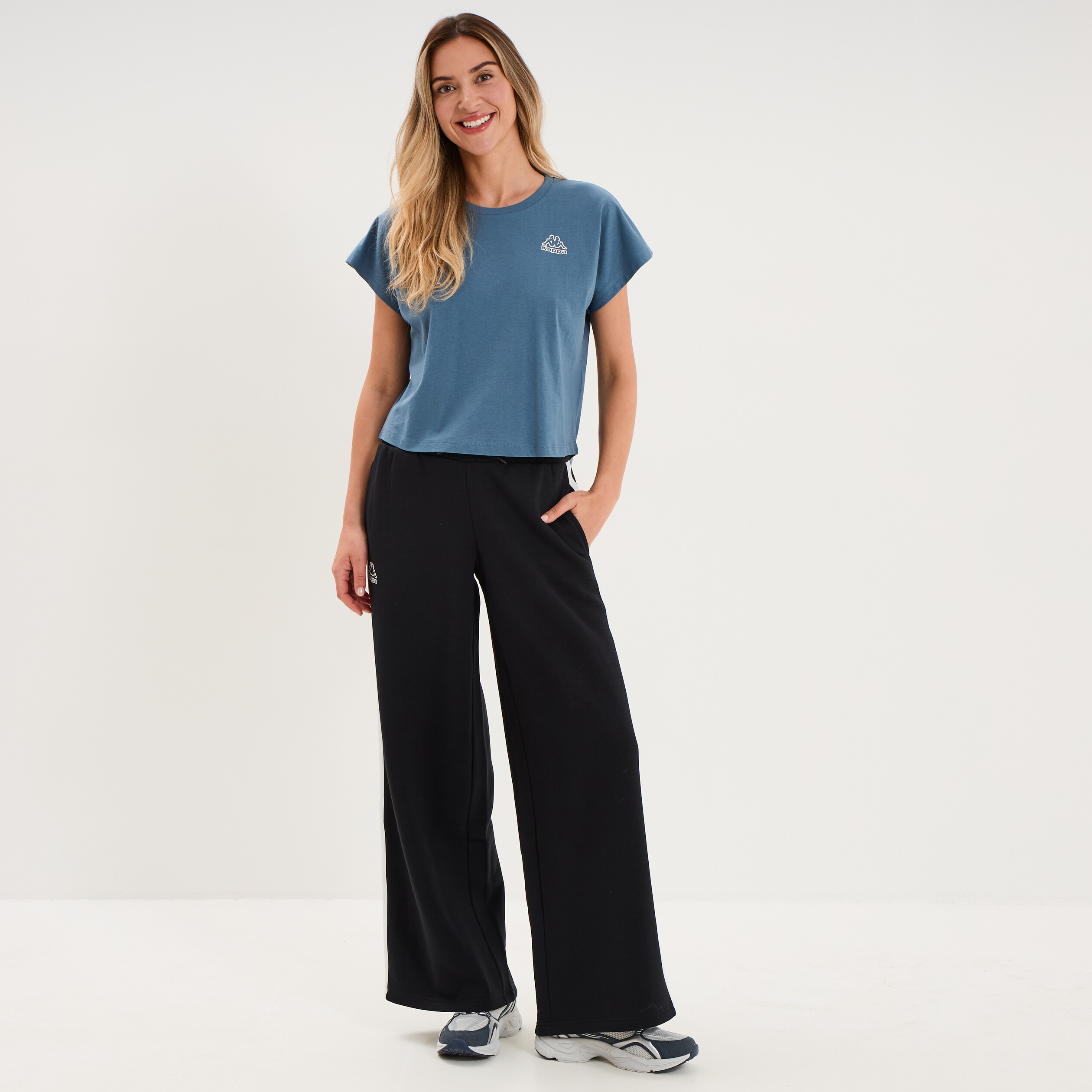 T-shirt manches courtes coton Kappa bleu femme