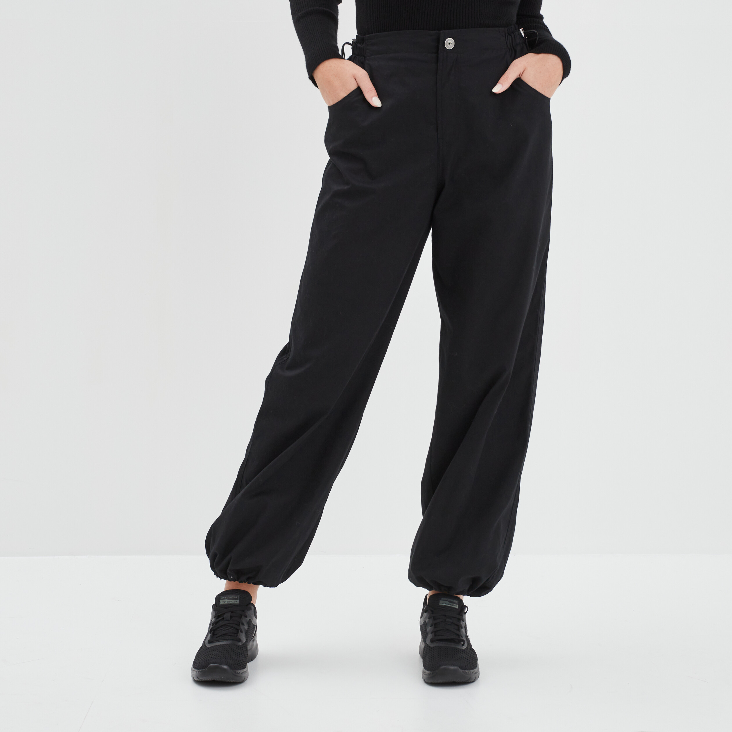 Pantalon Femme Bas Resserré Avec Poches Et Cordon - Coupe Décontractée, Tissu Souple, Idéal Pour Le Sport Et Le Quotidien