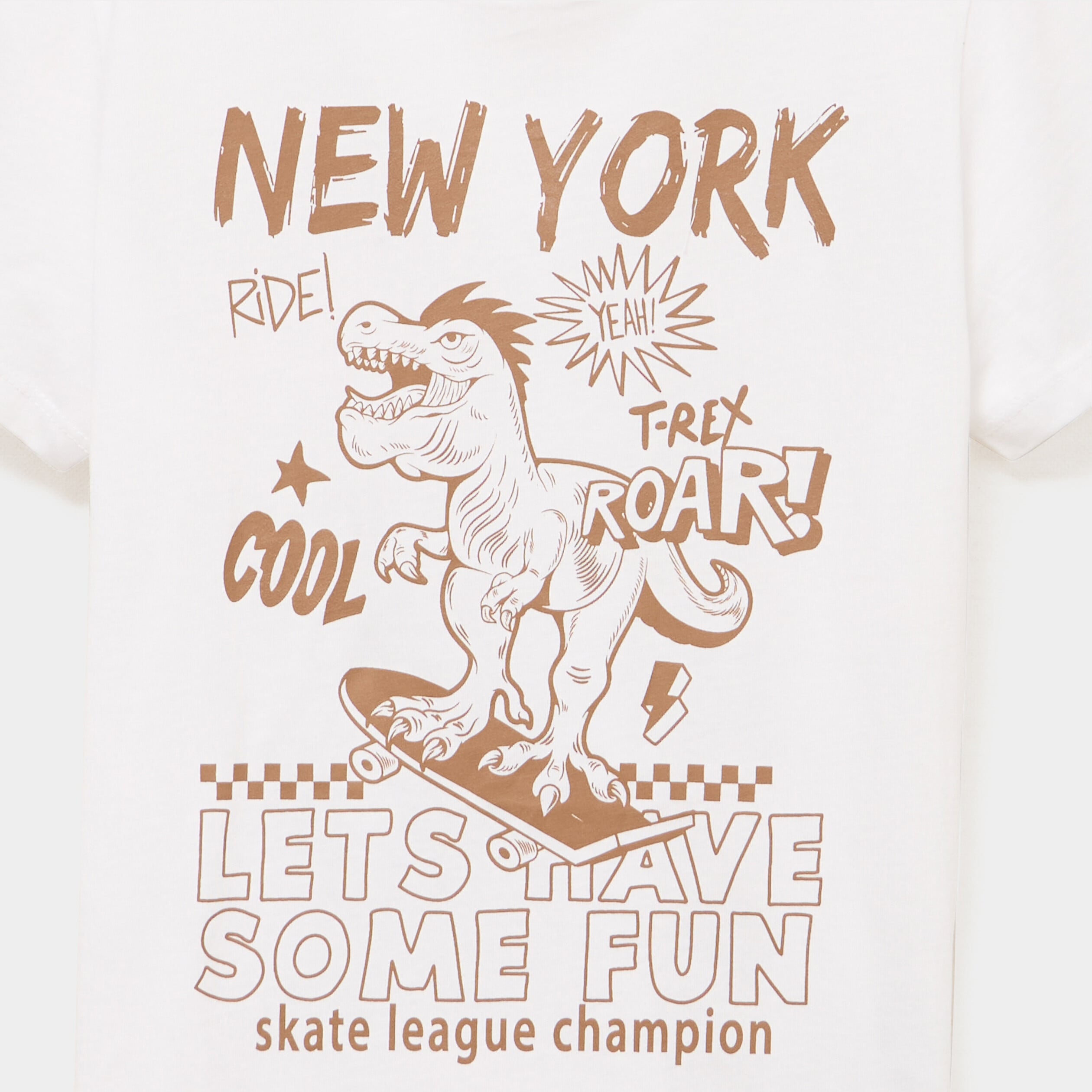 T-shirt col rond manches courtes coton blanc gar&ccedil;on