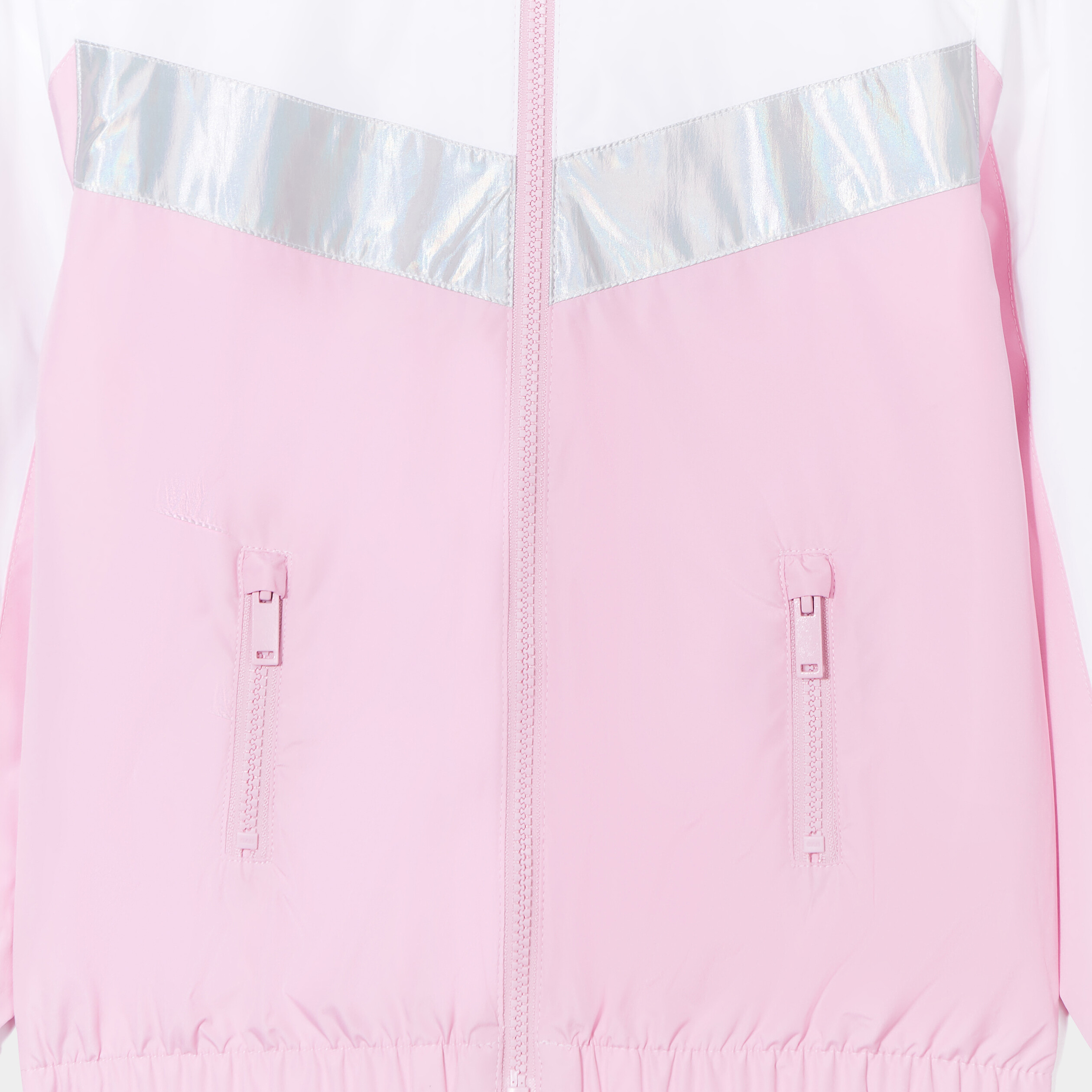 coupe vent a capuche zippe rose pastel fille Coupe-vent à capuche zippé rose pastel fille