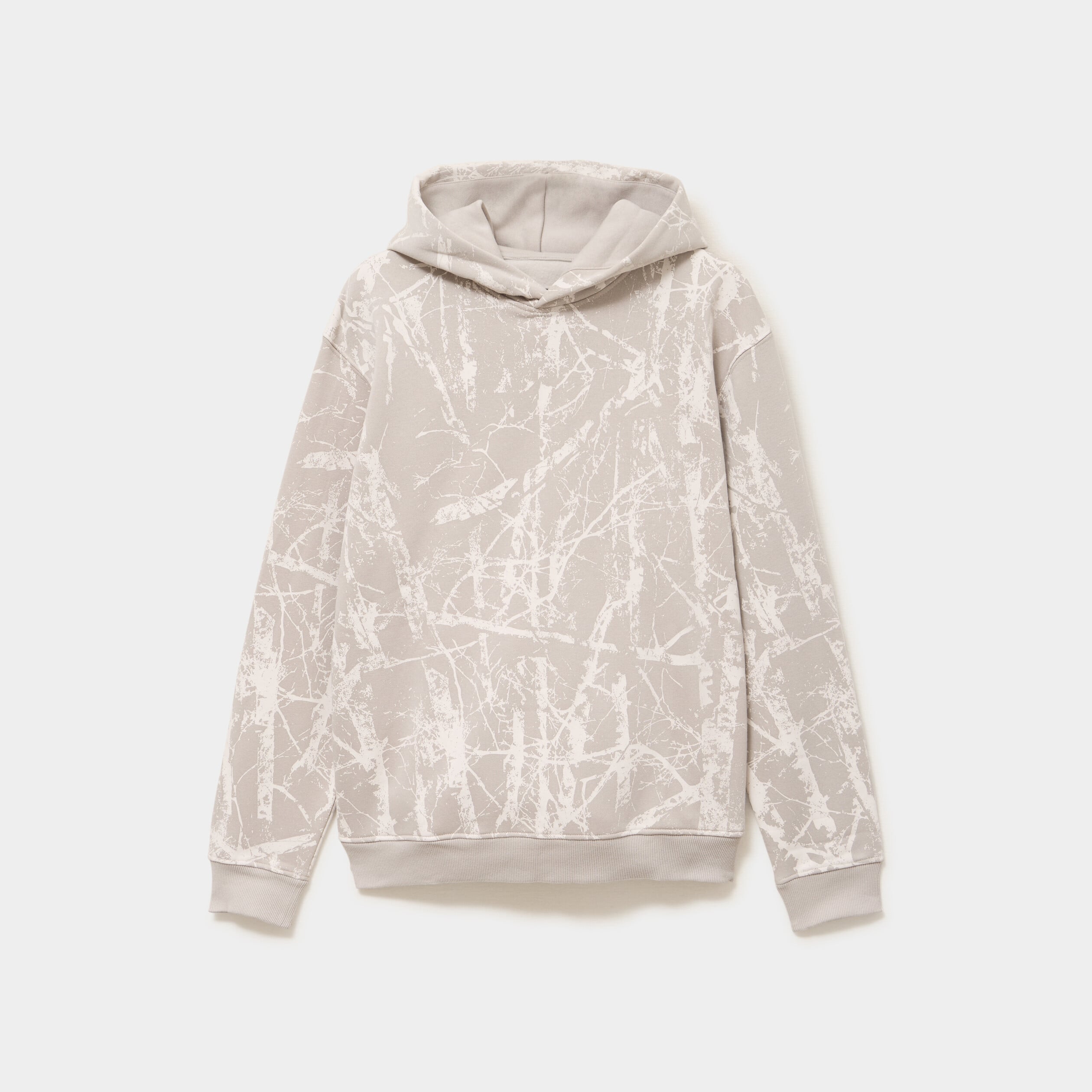 Sweat hoodie &agrave; capuche molleton beige clair homme