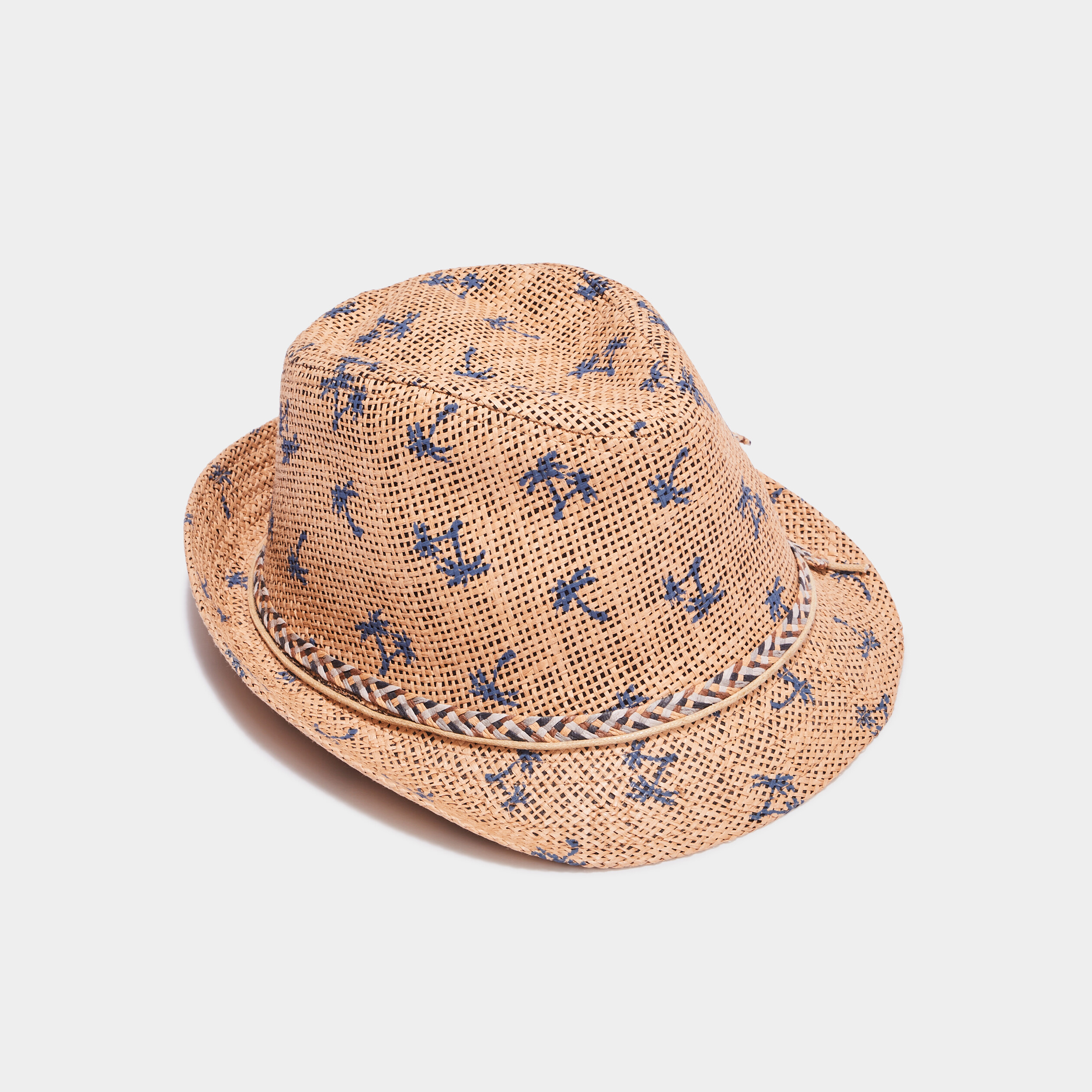 chapeau palmier tresse marron clair garcon Chapeau palmier tressé marron clair garçon