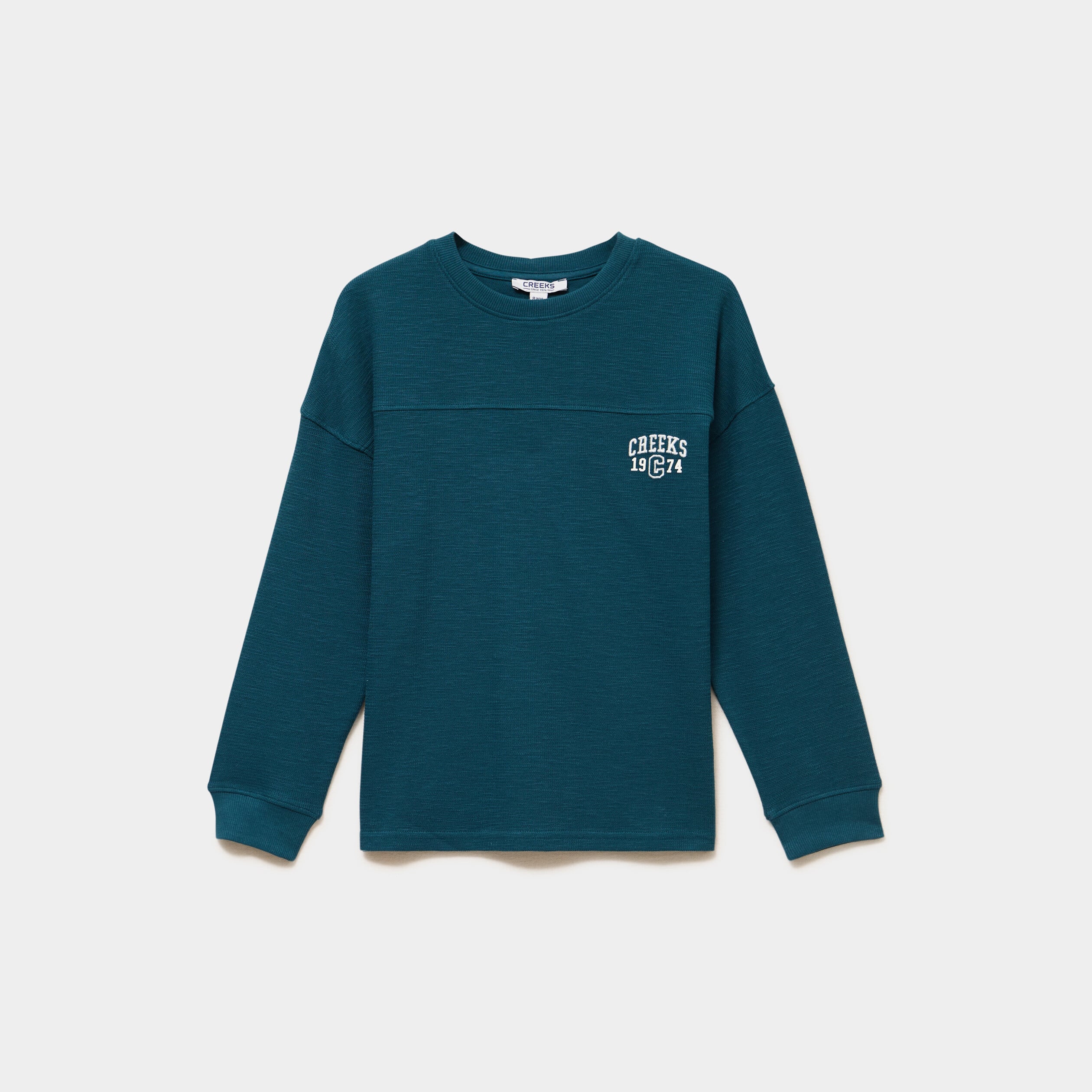T-shirt manches longues avec logo bleu canard gar&ccedil;on