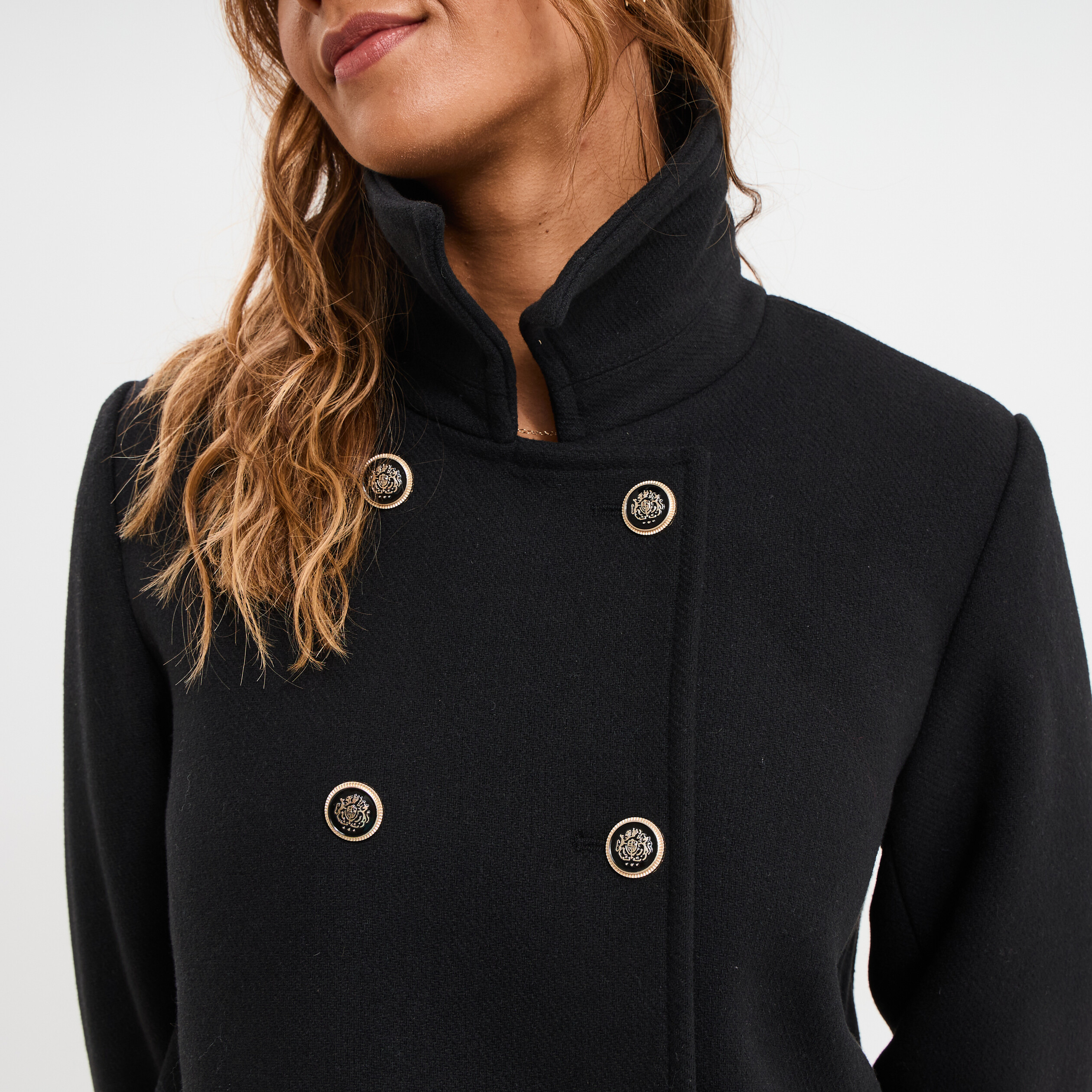 manteau caban double boutonnage noir femme Manteau caban double boutonnage noir femme