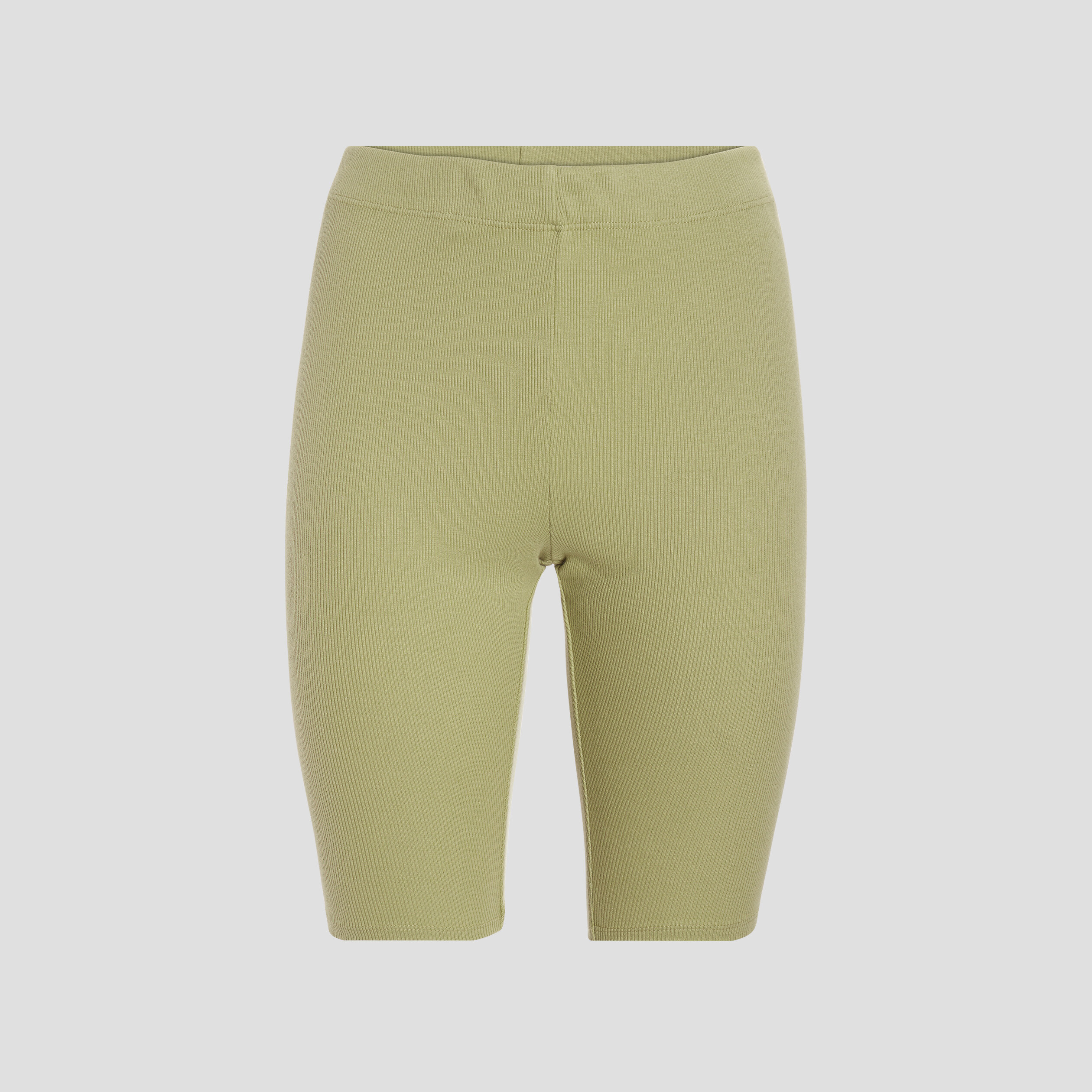 Short cycliste côtelé vert kaki femme