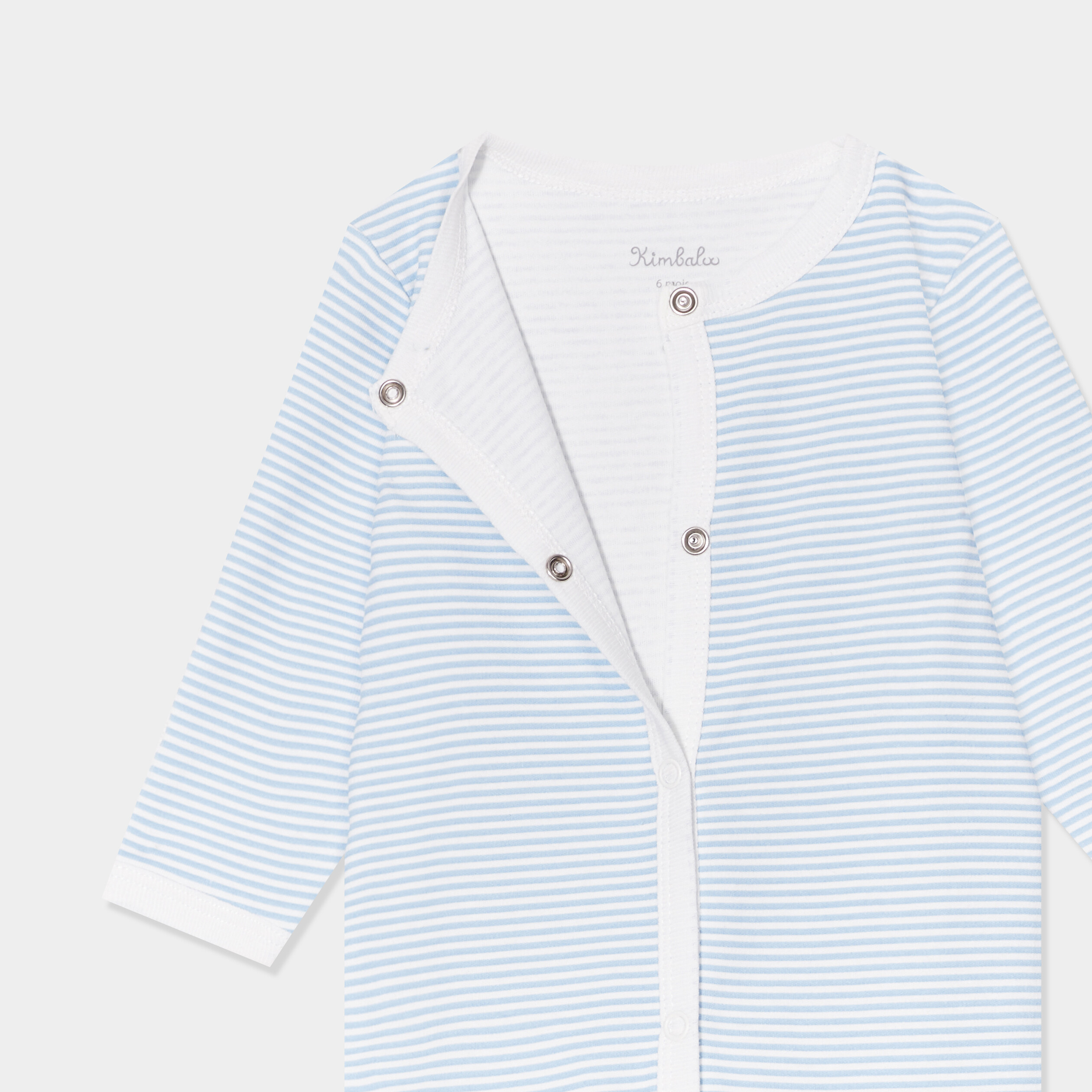 dors bien manches longues boutonne coton bleu bebeg Dors-bien manches longues boutonné coton bleu bébé garçon