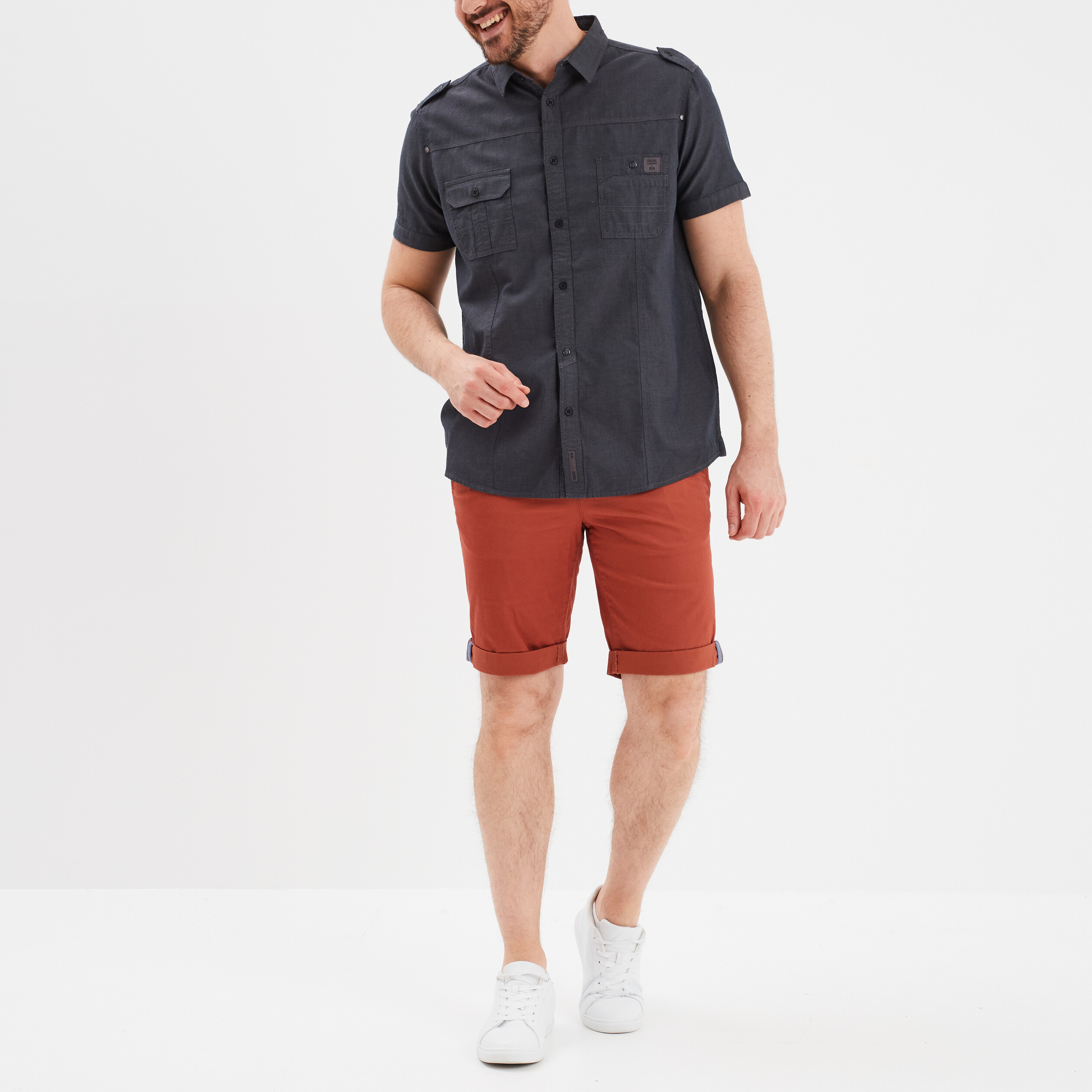 short chino slim creeks rouge homme Short chino slim Creeks rouge homme