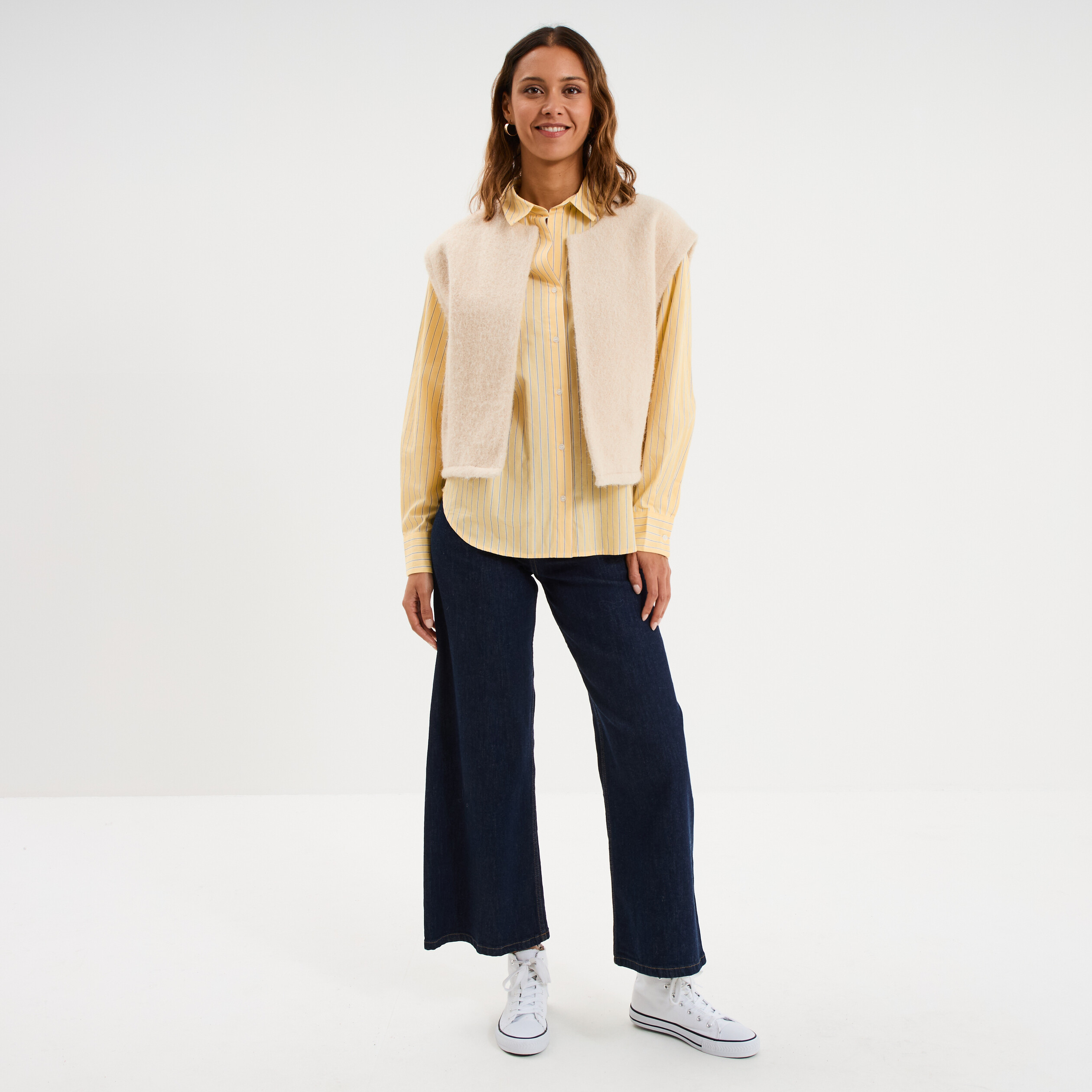 Veste sans manches sable femme