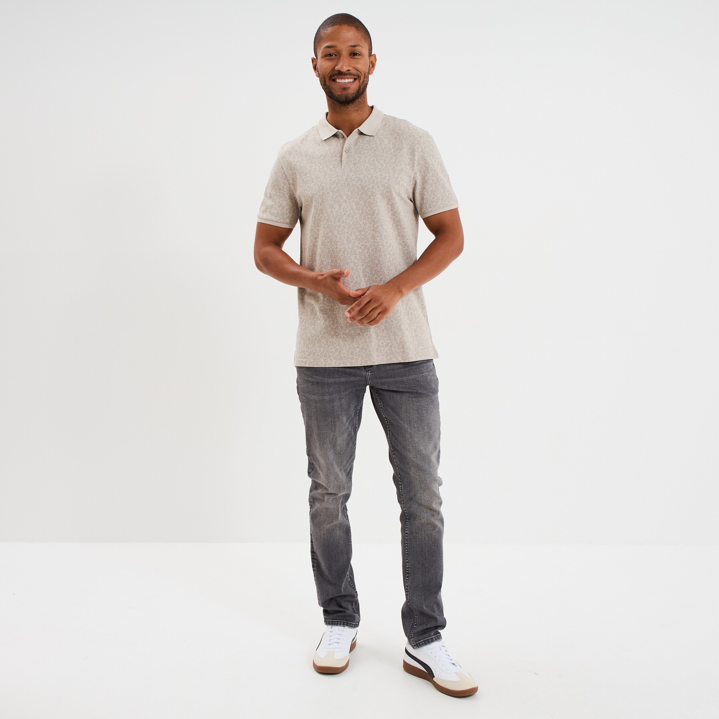 polo droit manches courtes coton gris homme Polo droit manches courtes coton gris homme