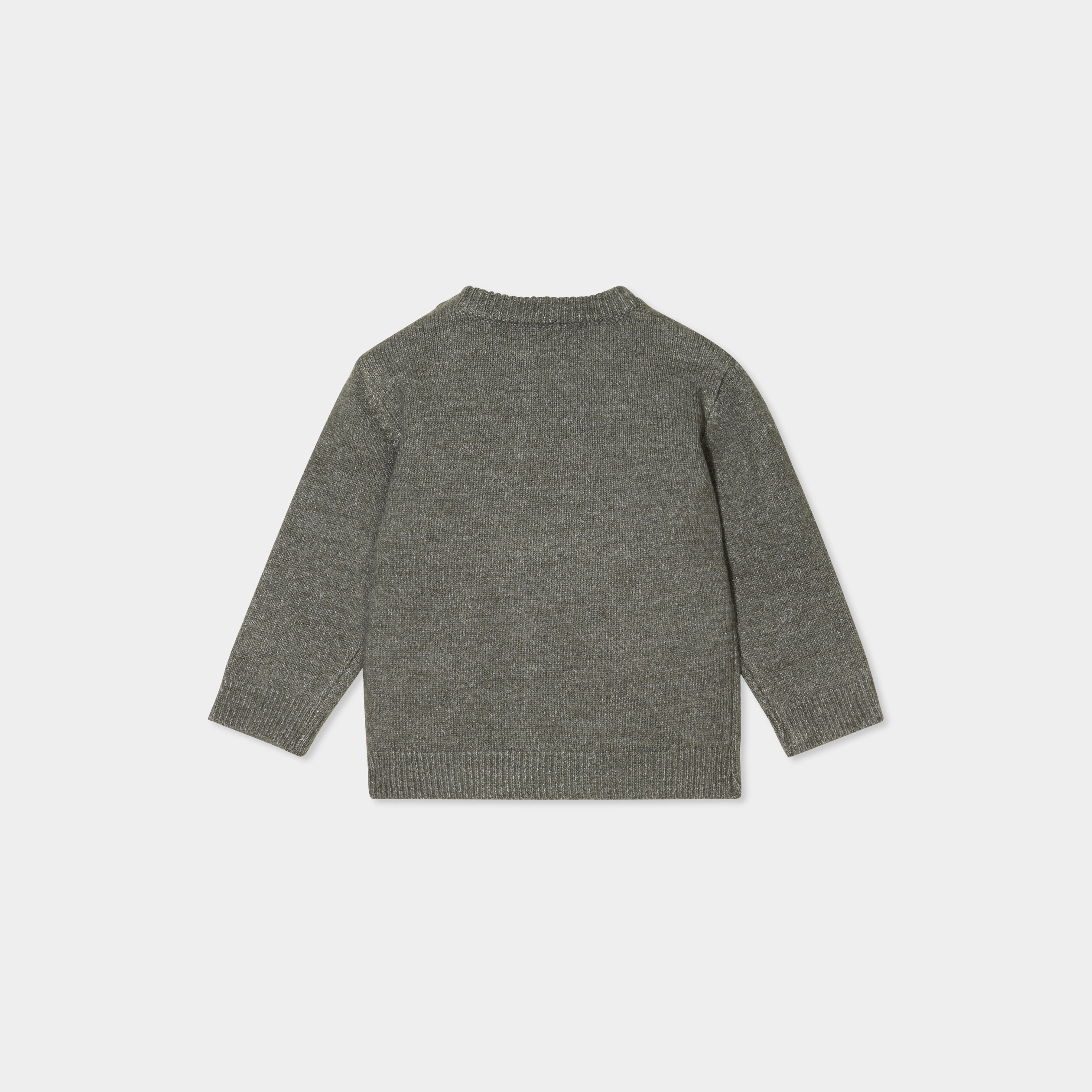 pull manches longues epaule boutonnee vert kaki bebeg Pull manches longues épaule boutonnée vert kaki bébé garçon