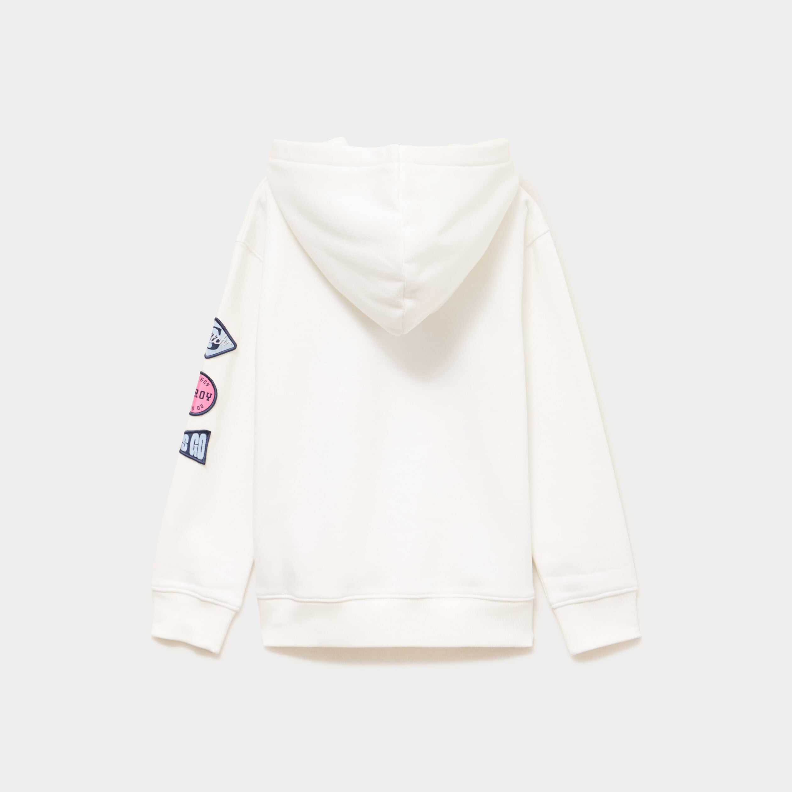 Sweat hoodie droit Stitch ivoire fille