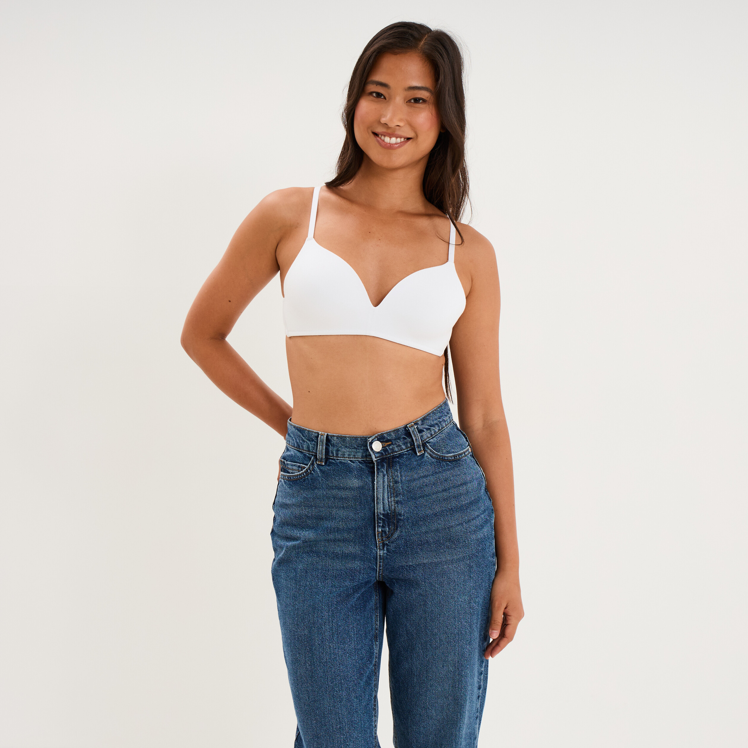 Soutien-gorge triangle coton majoritaire blanc femme