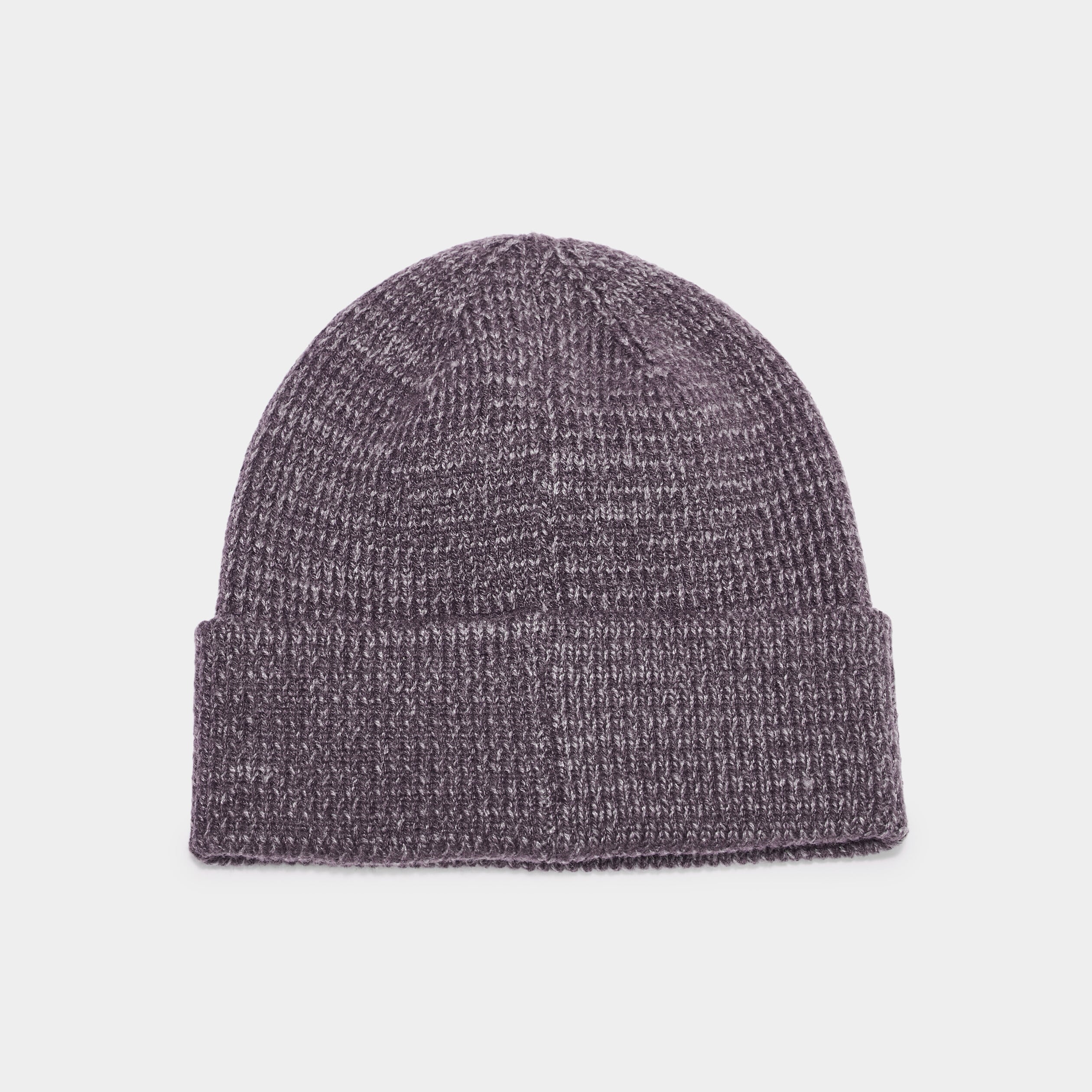 Bonnet avec bord &agrave; revers tricot&eacute; gris fonc&eacute; homme