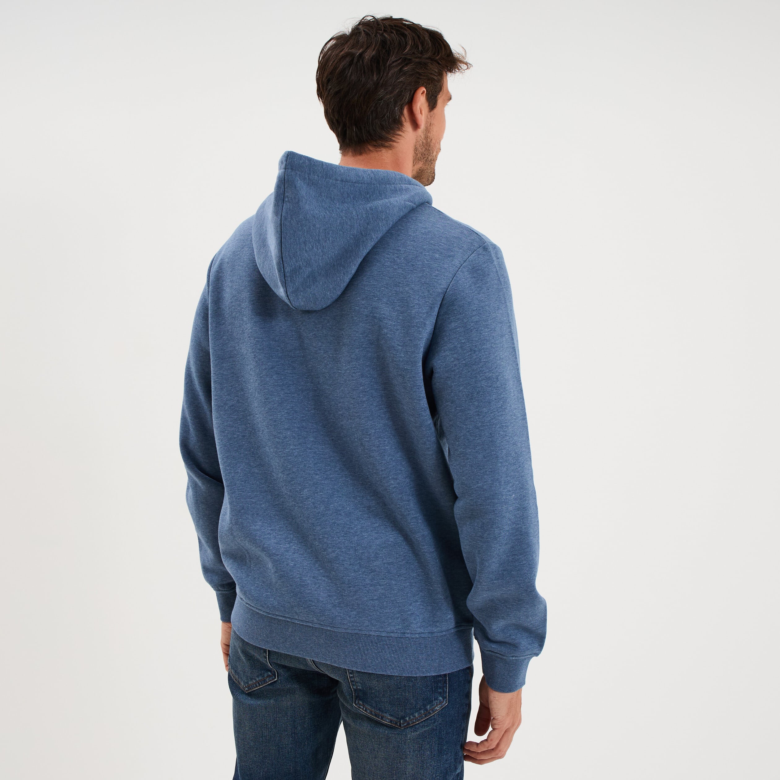Sweat hoodie capuche et 1 poche bleu homme