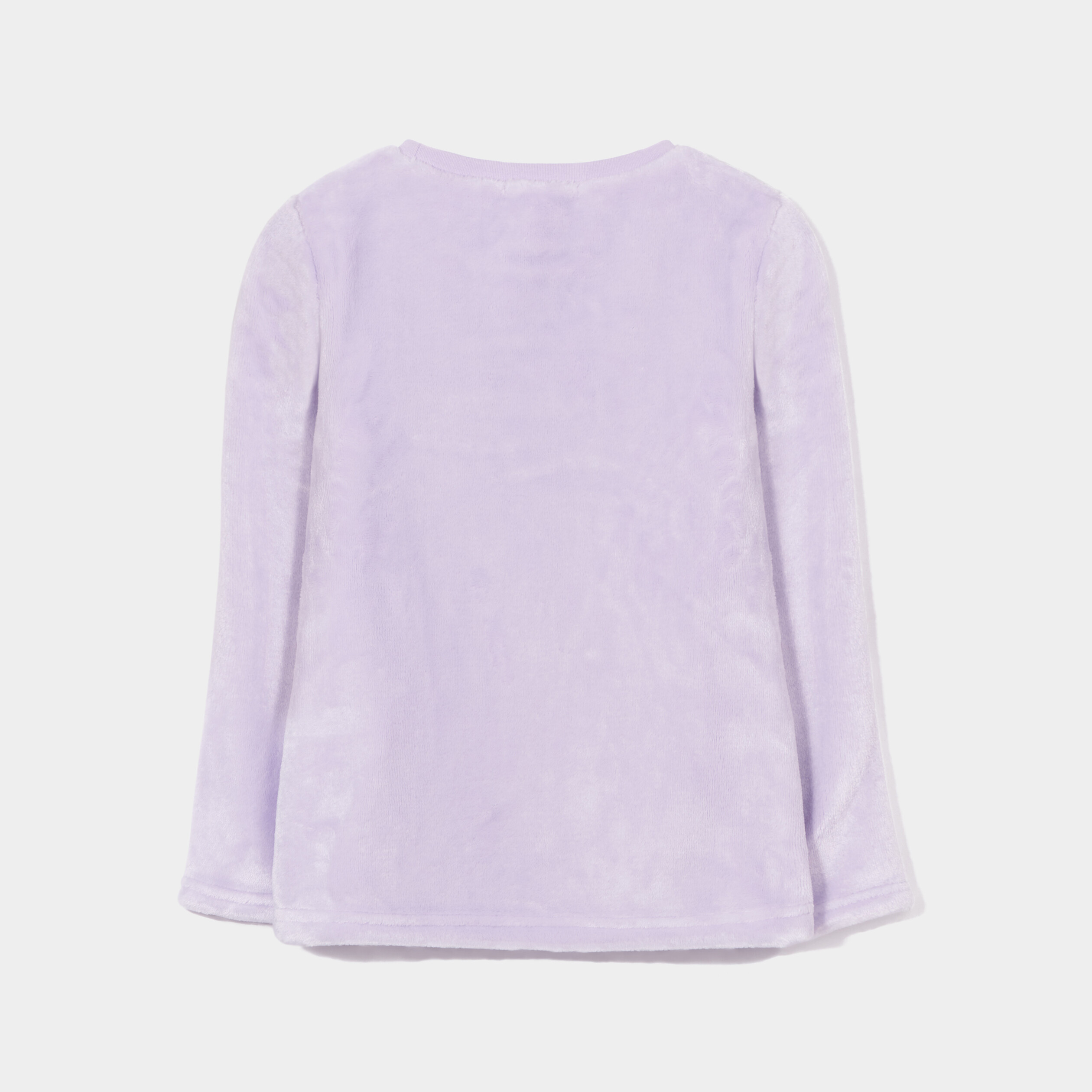 Ensemble pyjama 2 pi&egrave;ces effet polaire violet clair fille