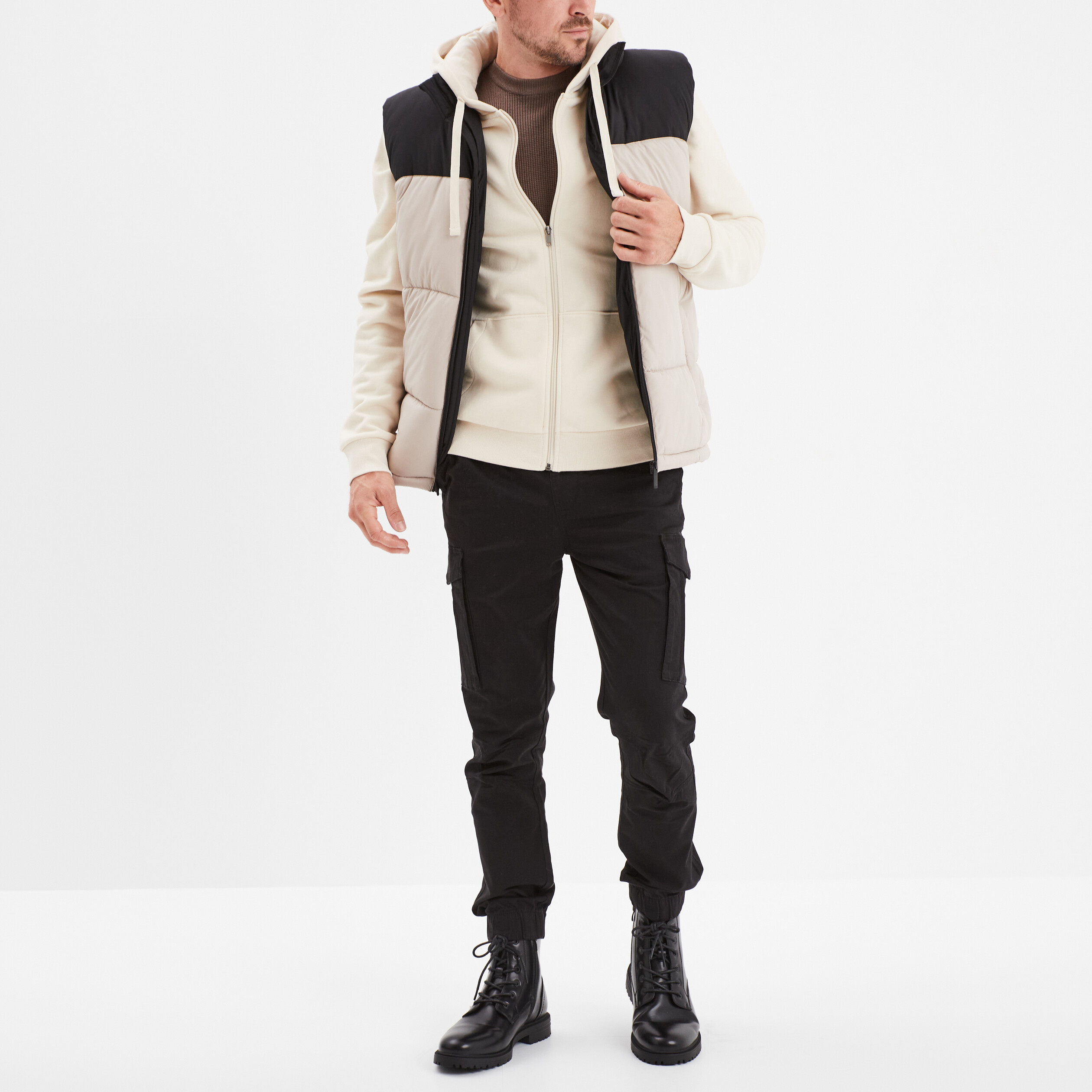 Pantalon cargo slim noir homme