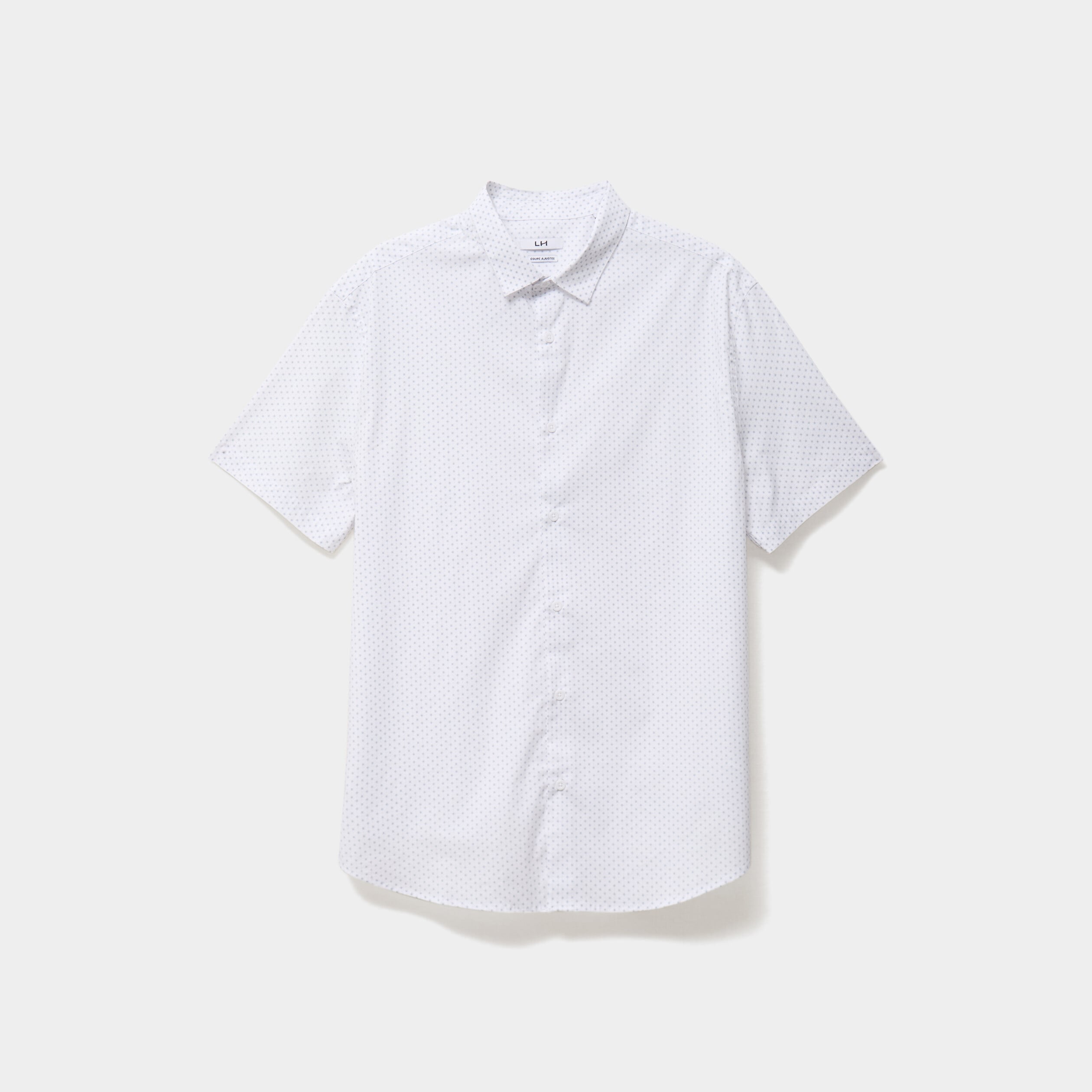 Chemise manches courtes coton blanc homme