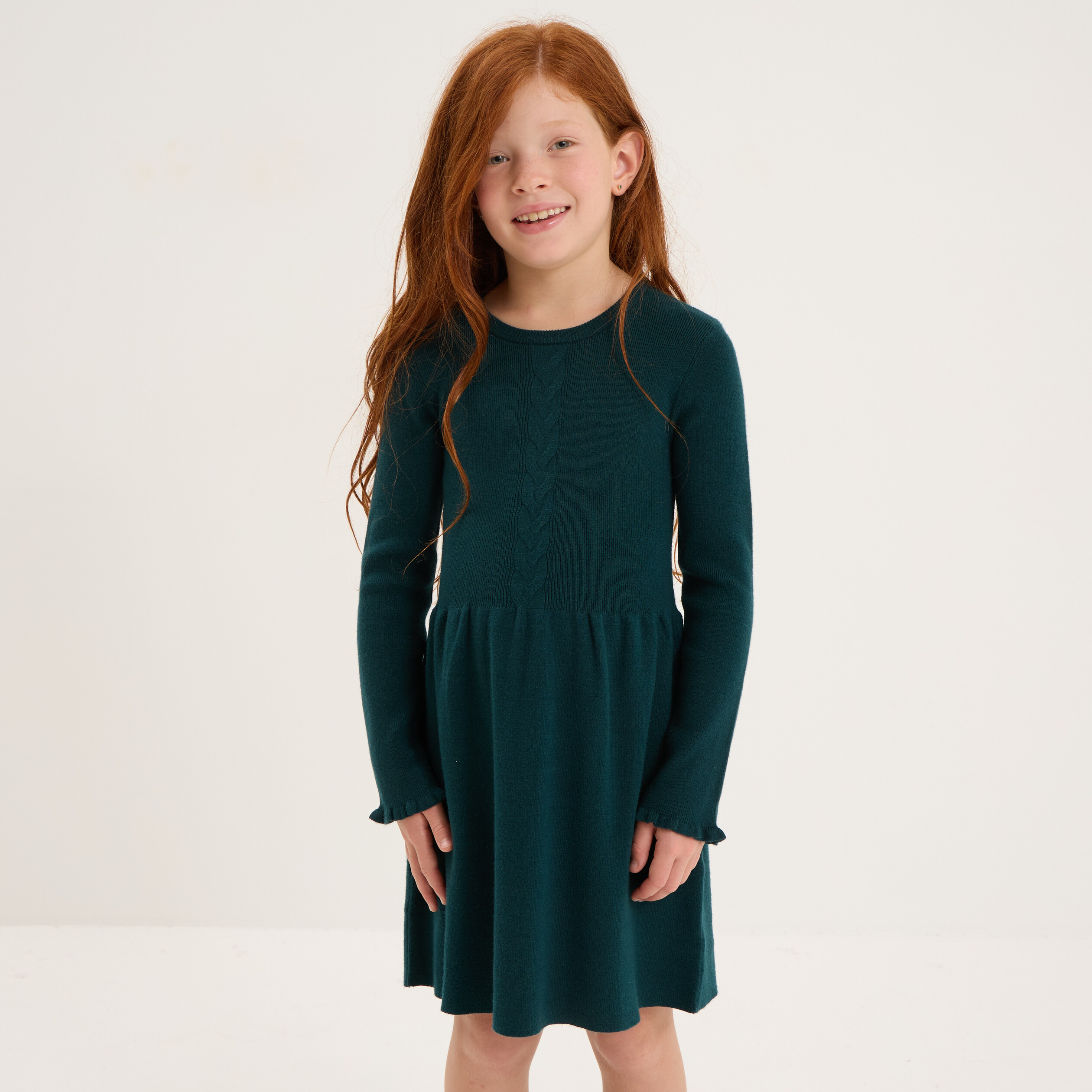 Robe Pull De Noel Enfant Robe Bébé Fille Aromm Manches Longues - Tricot Coton Doux - Automne Hiver - Col Roulé Robe Longue Hiver