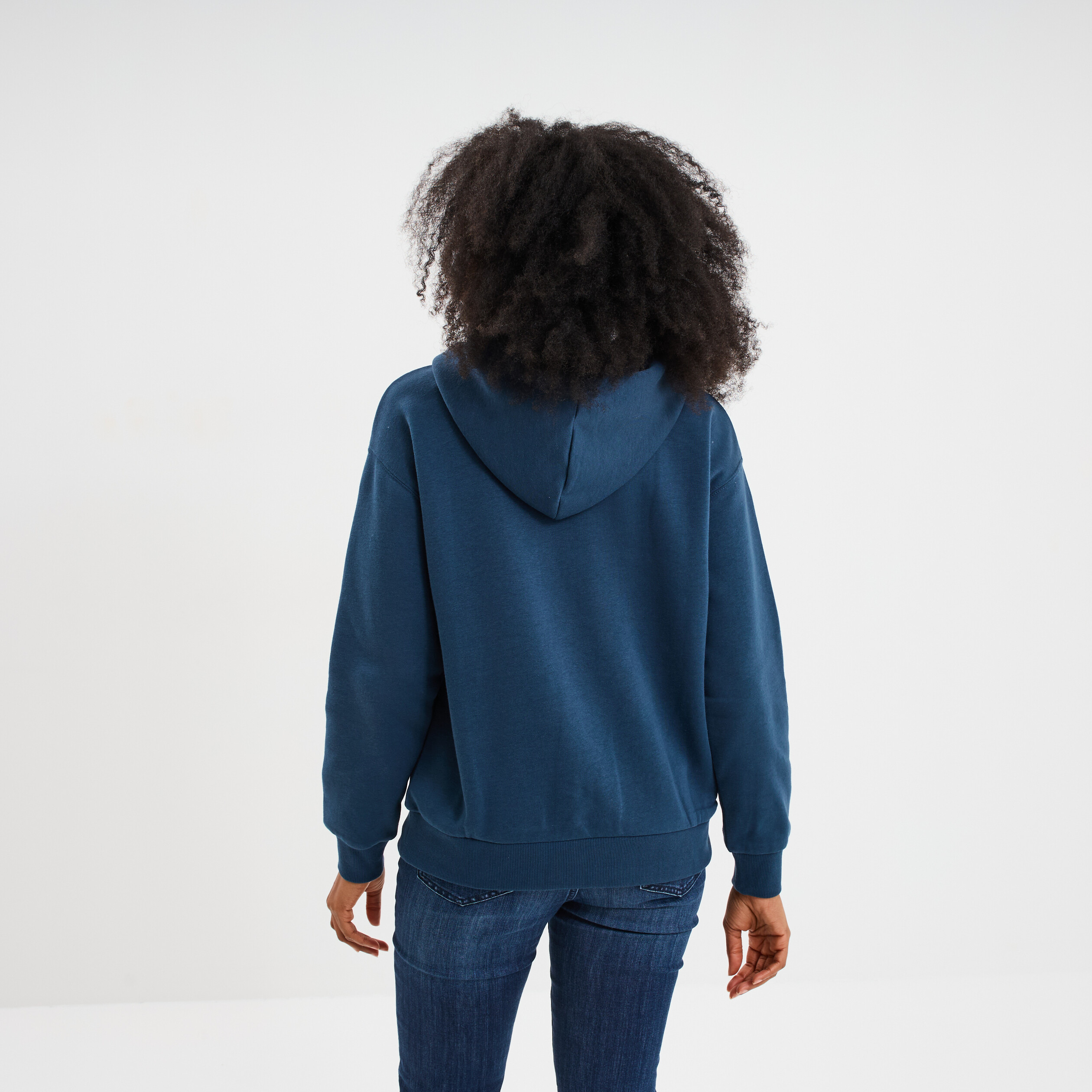 sweat hoodie molleton a capuche bleu marine femme Sweat hoodie molleton à capuche bleu marine femme
