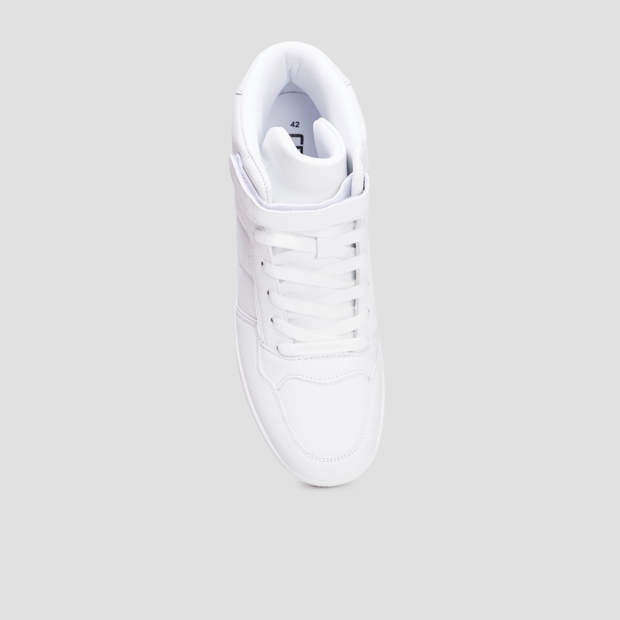 Baskets montantes &agrave; scratchs blanc homme