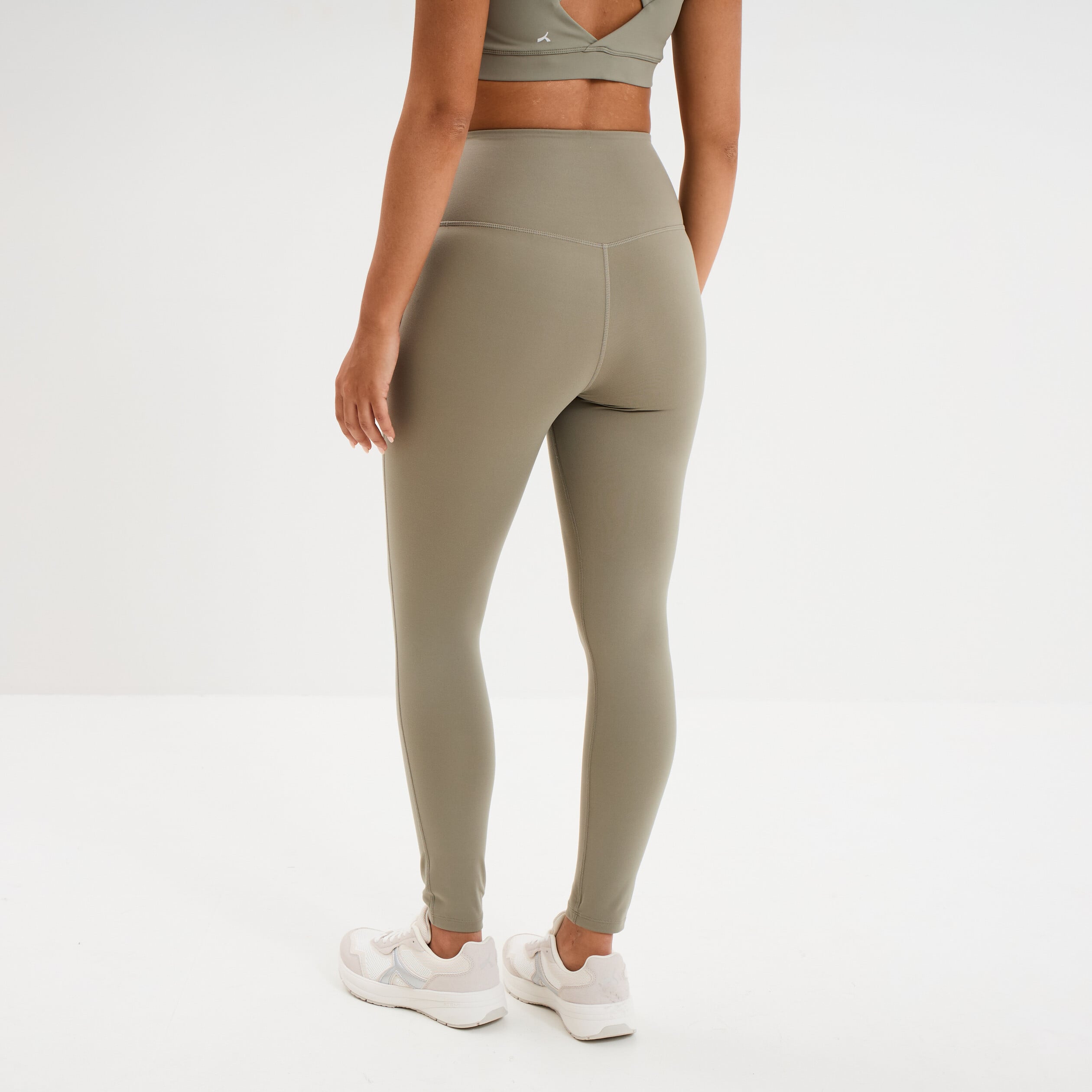 Legging de sport taille haute vert kaki femme