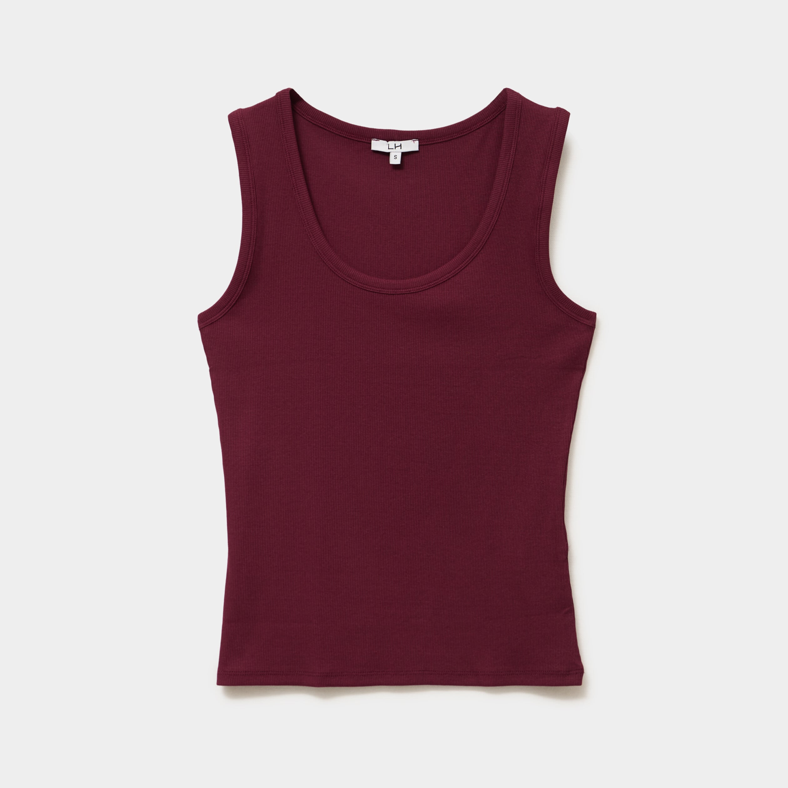 D&eacute;bardeur ajust&eacute; col rond coton bordeaux femme