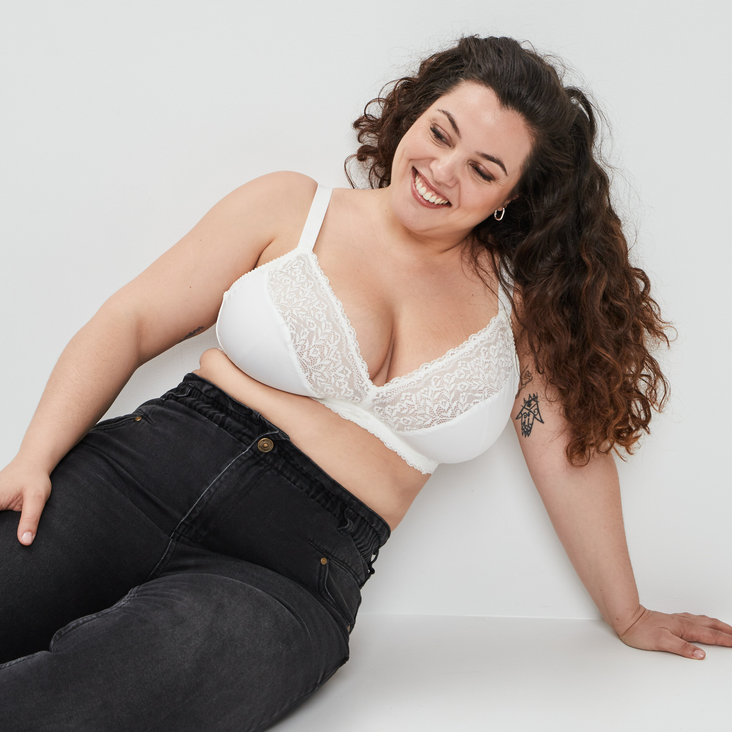 Soutien gorge triangle blanc femme grande taille