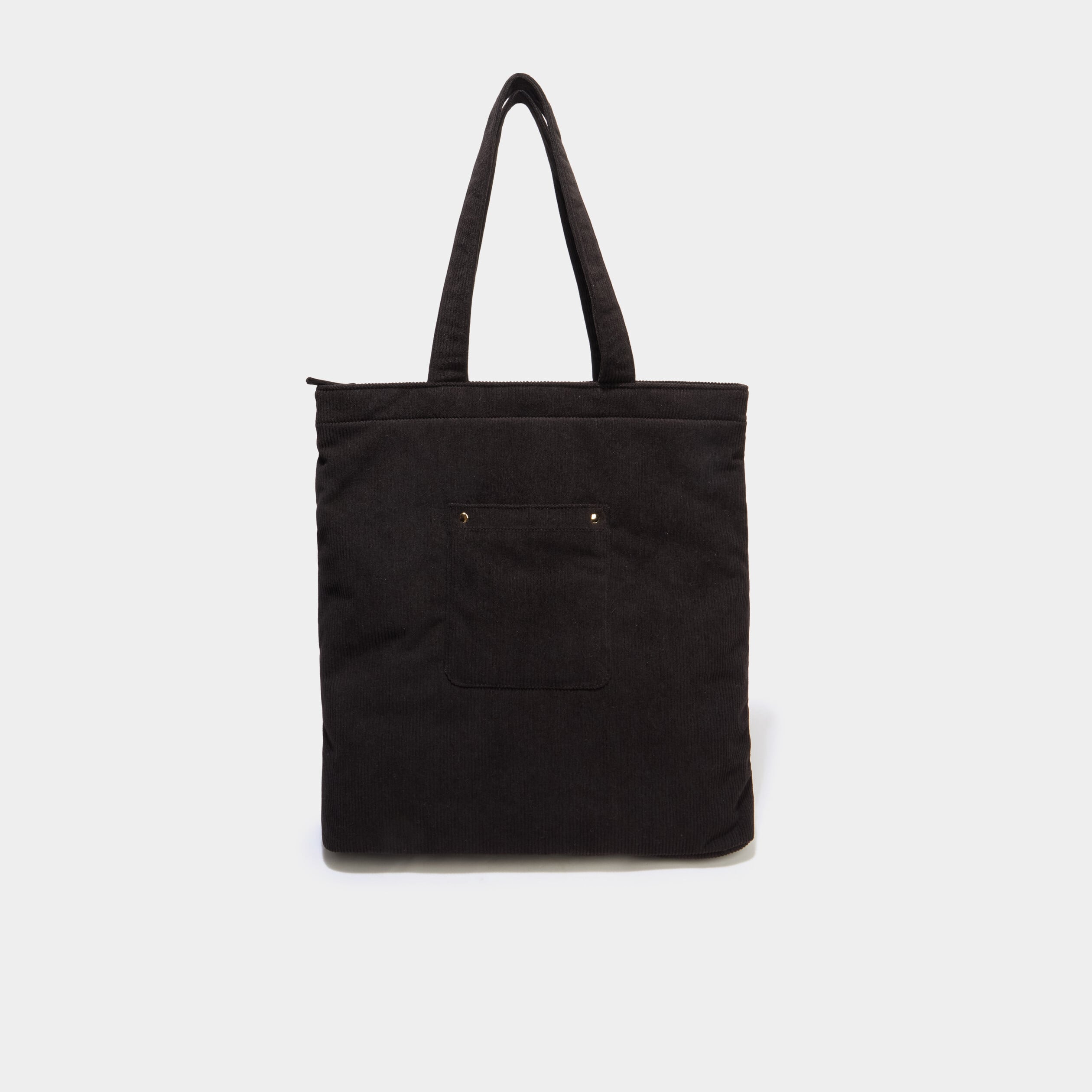 Sac tote bag zipp&eacute; effet velours noir femme