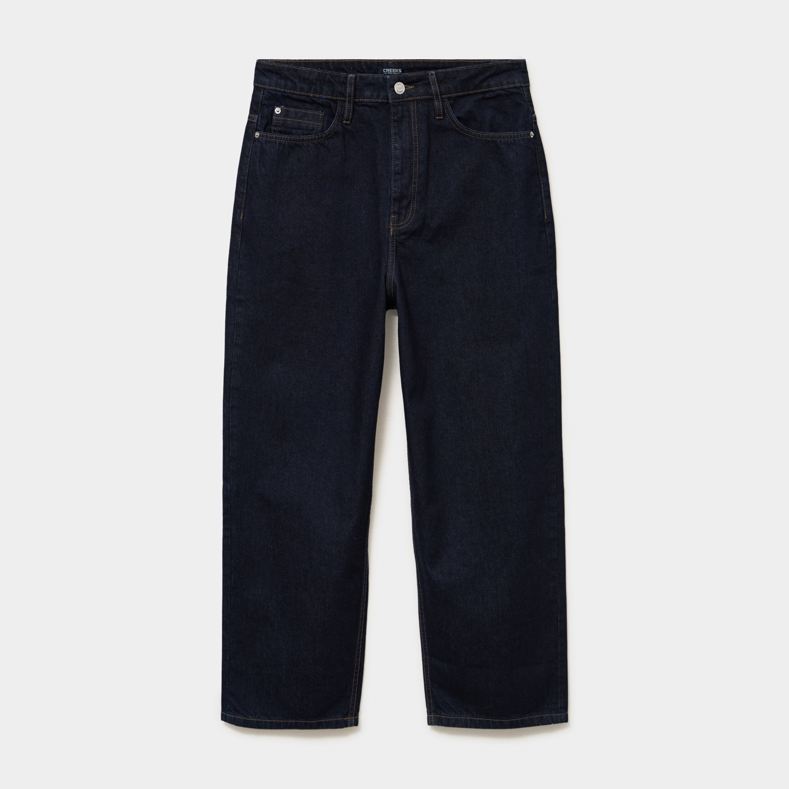 Jeans baggy 5 poches coton denim brut homme