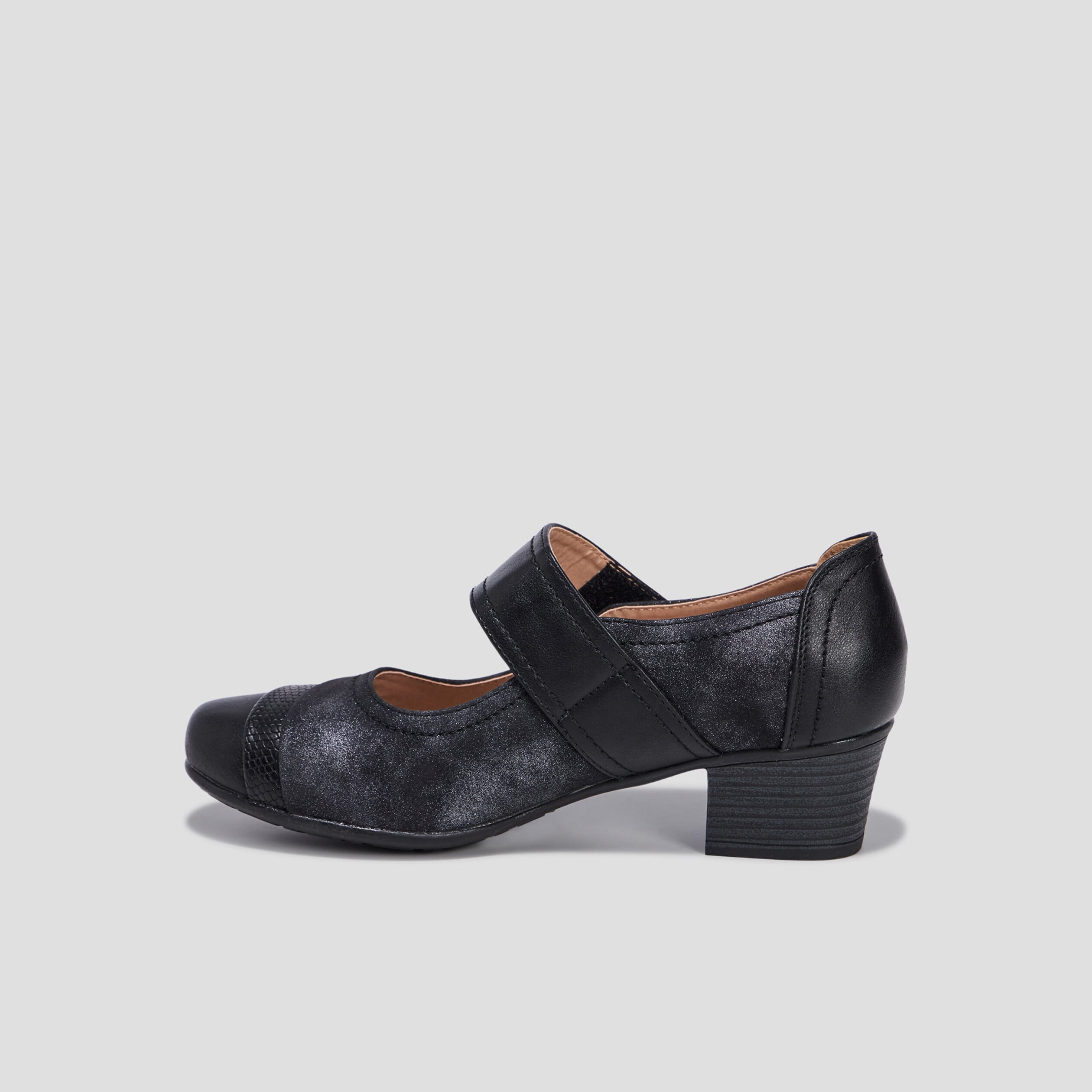 Escarpins confort semelles cuir noir femme