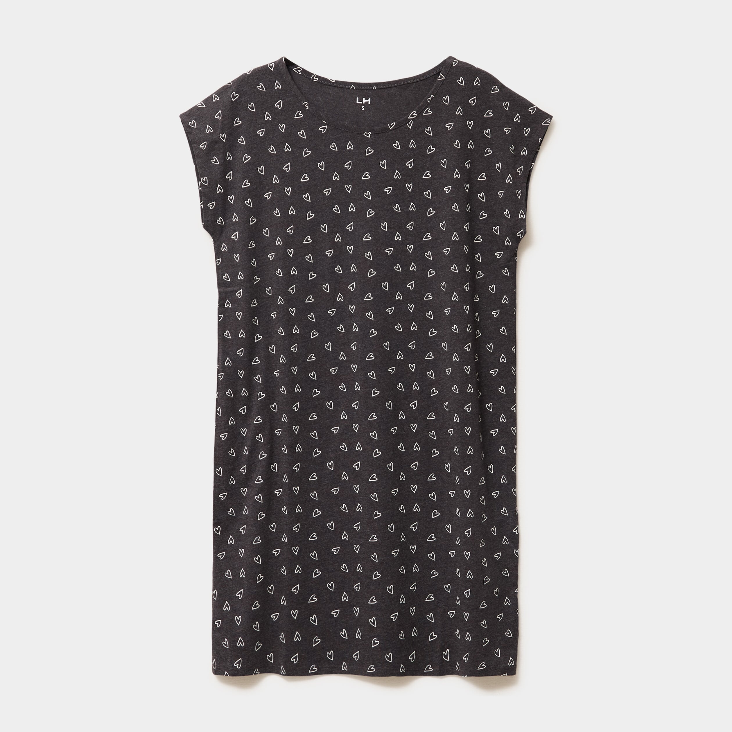 Chemise de nuit manches courtes gris anthracite femme
