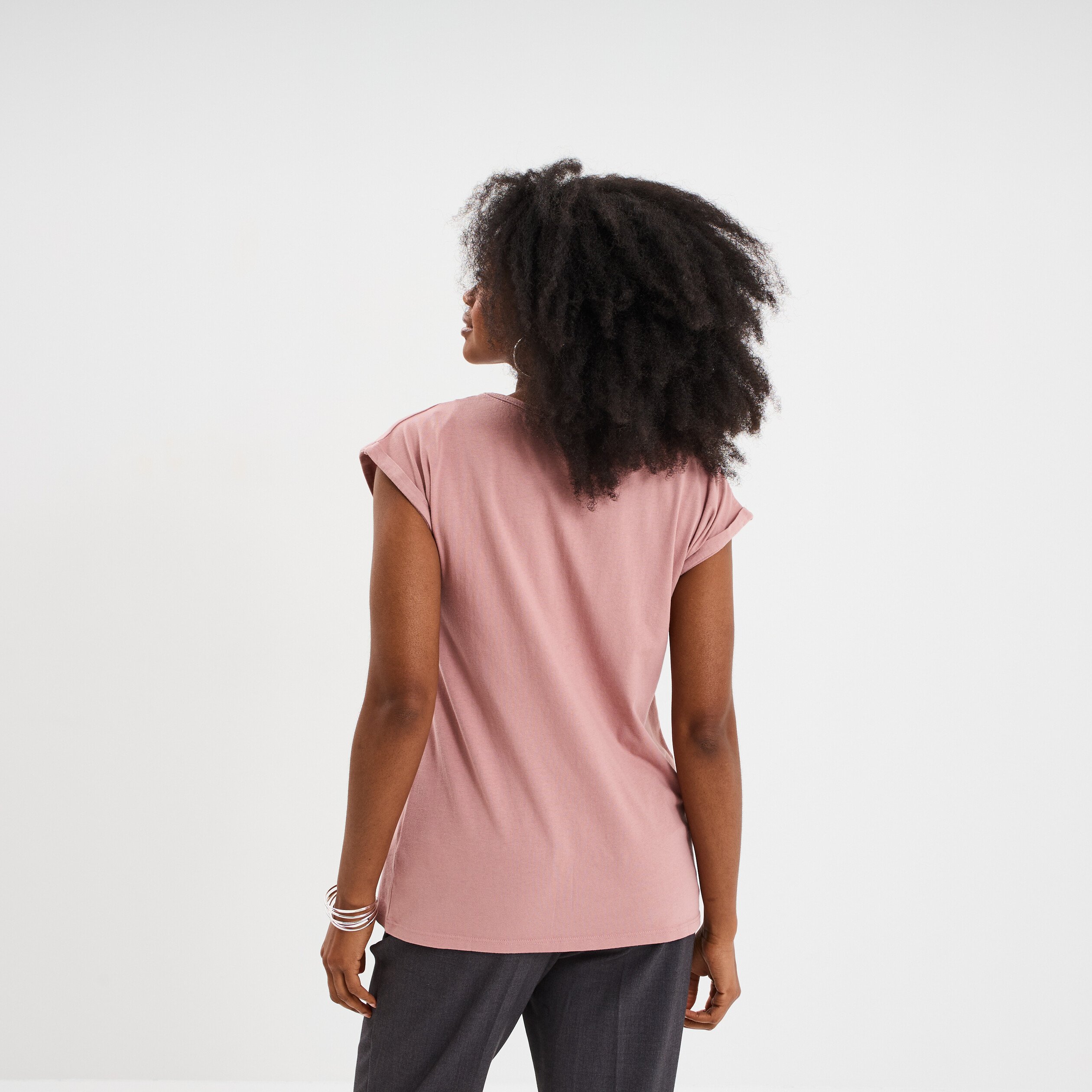 t shirt delave en coton liberto parme femme T-shirt délavé en coton Liberto parme femme