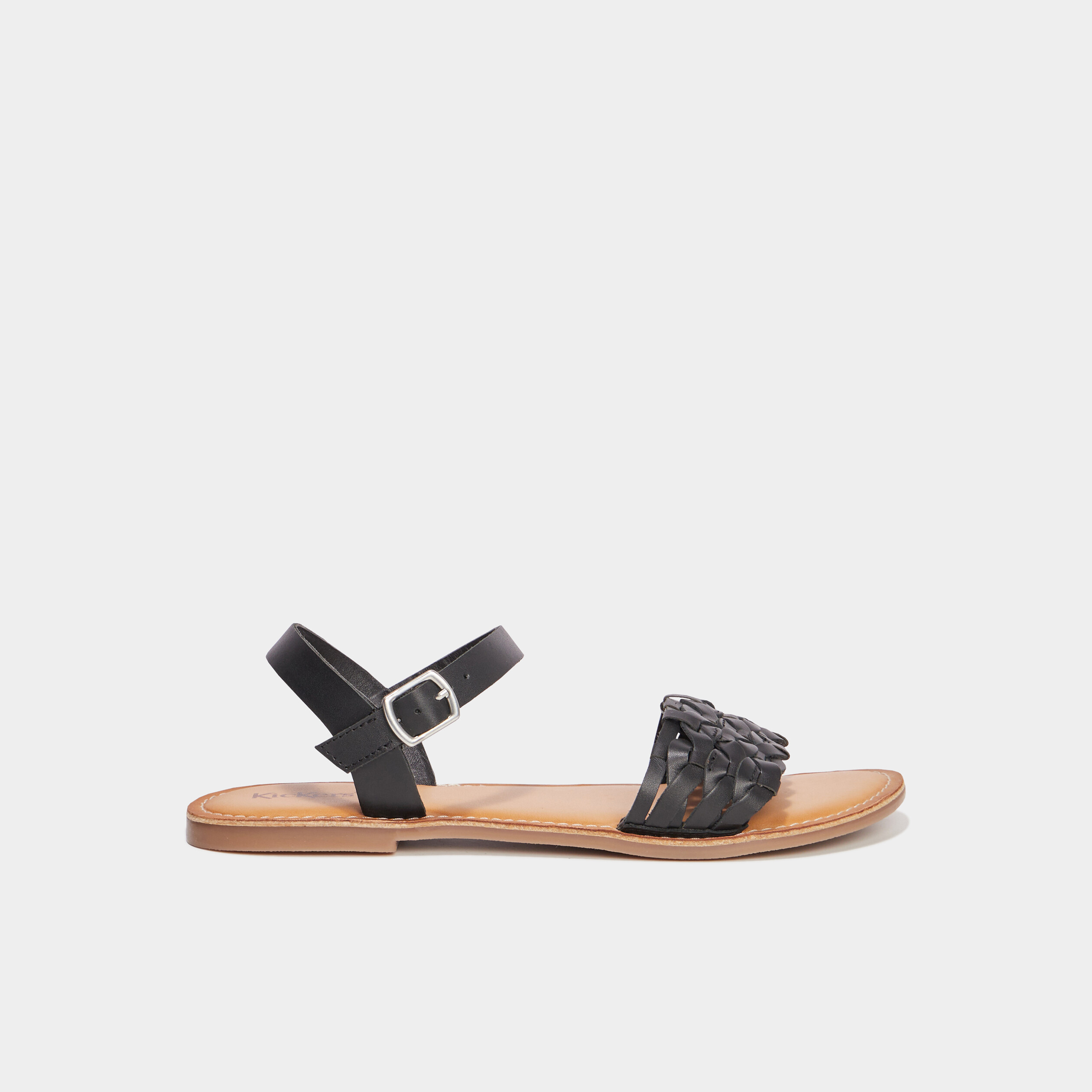 sandales en cuir kickers kickdash noir femme Sandales en cuir Kickers Kickdash noir femme
