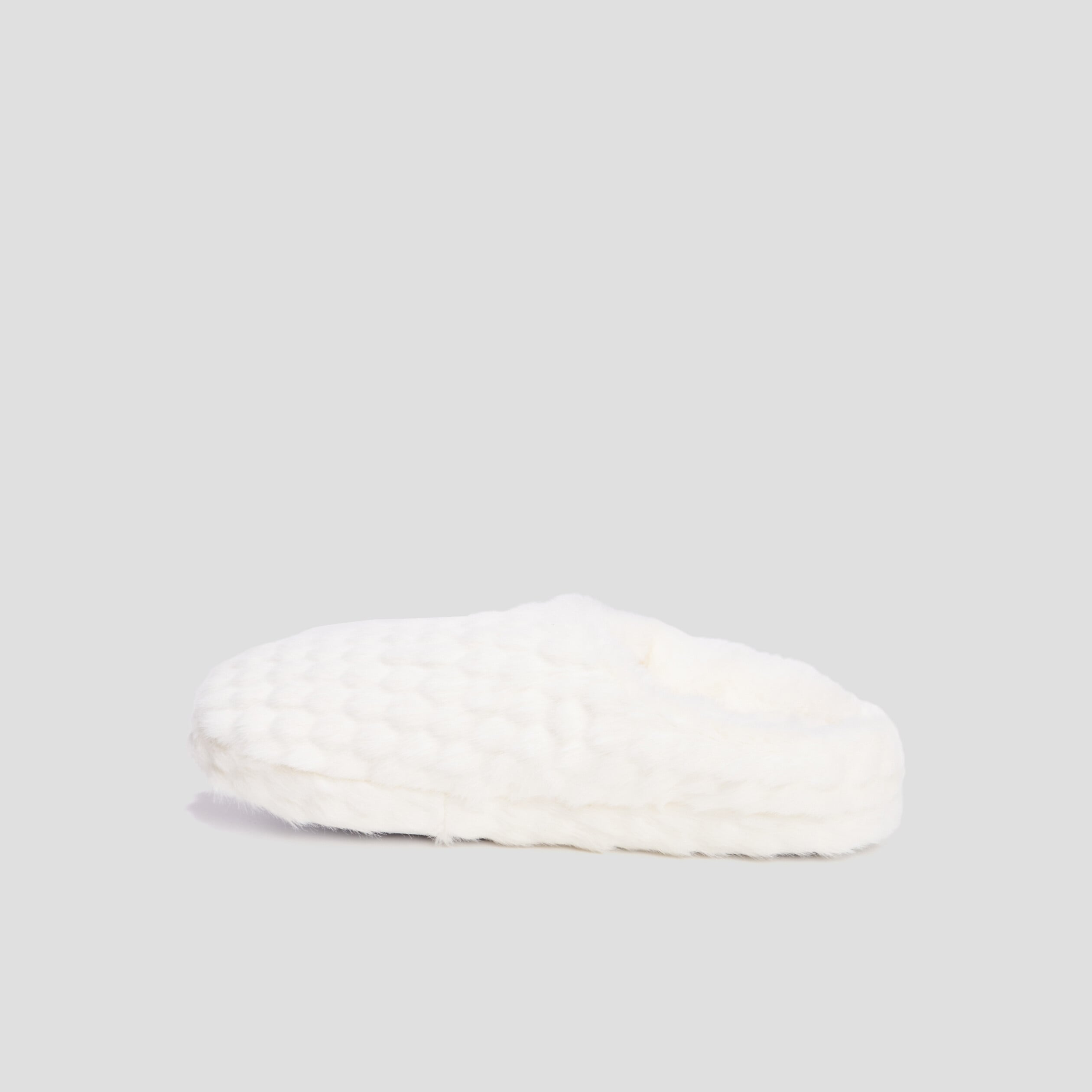 Chaussons mules fausse fourrure blanc femme