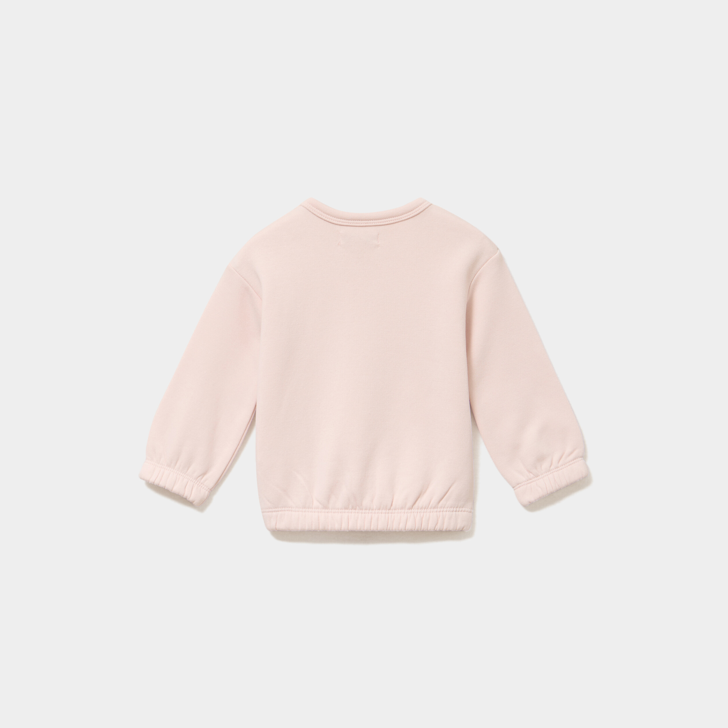 Sweat col rond manches longues rose clair b&eacute;b&eacute; fille