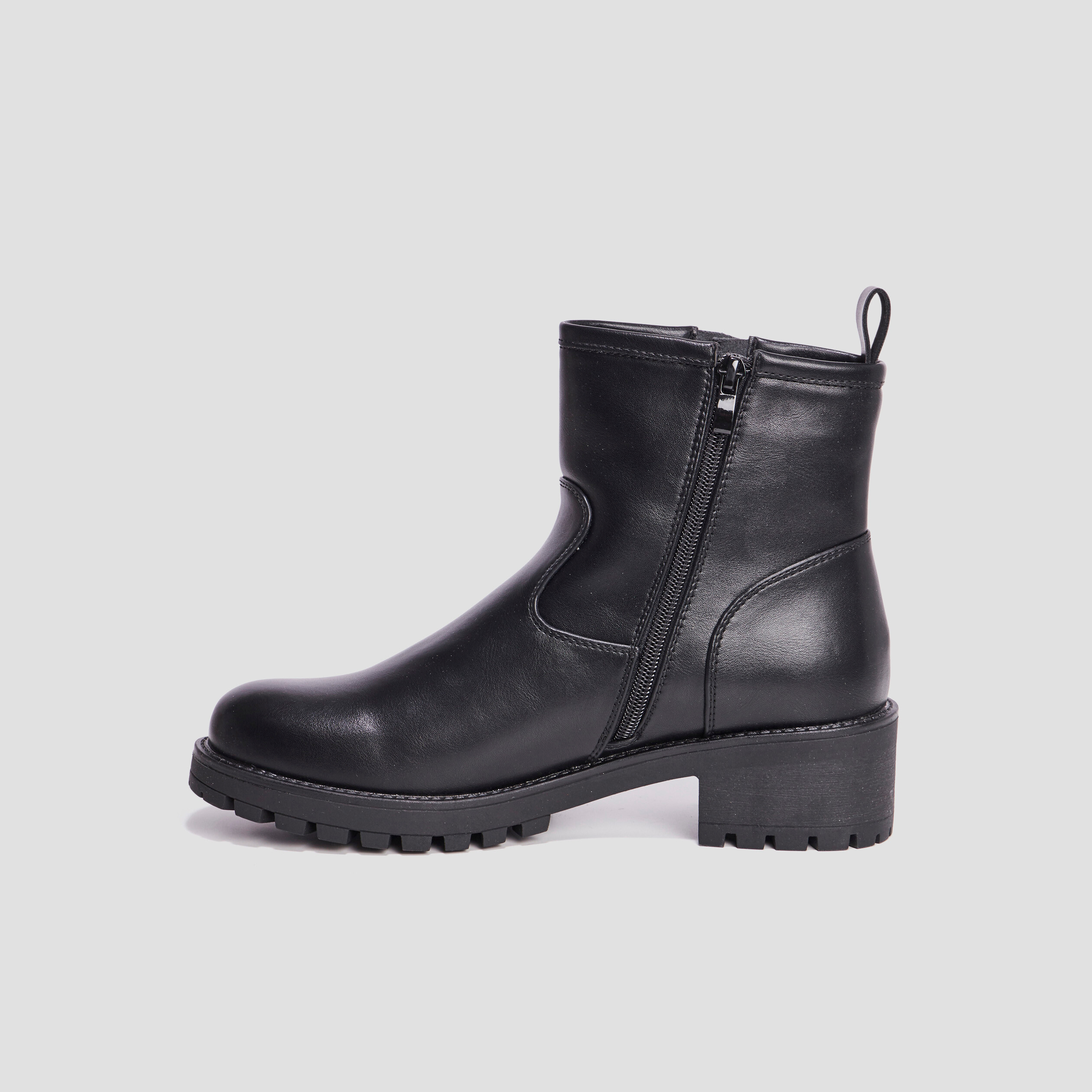 Bottines ranger avec boucles noir femme