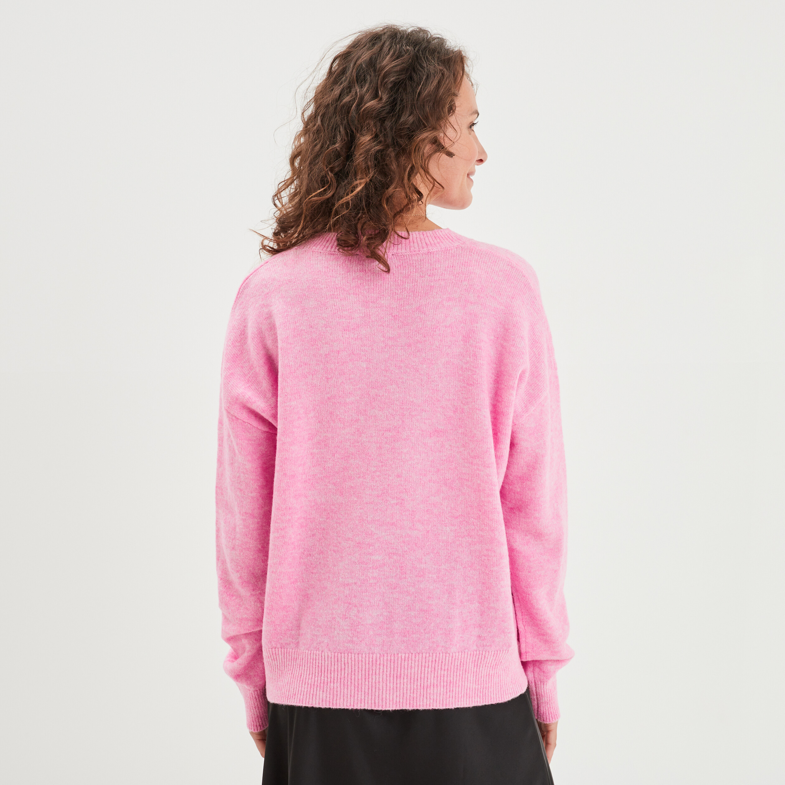 pull col rond manches longues rose femme Pull col rond manches longues rose femme