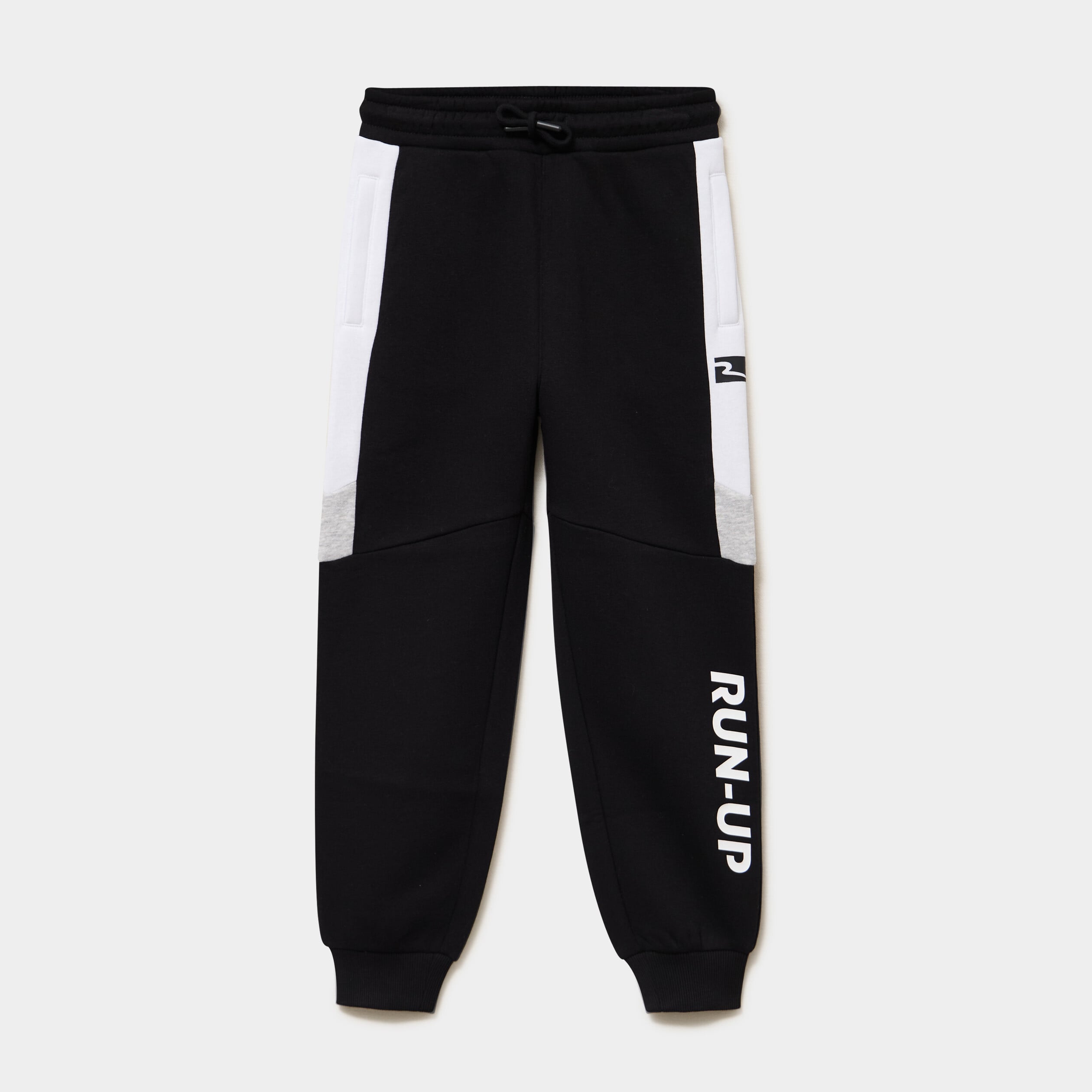 Pantalon de jogging regular molletonn&eacute; noir gar&ccedil;on