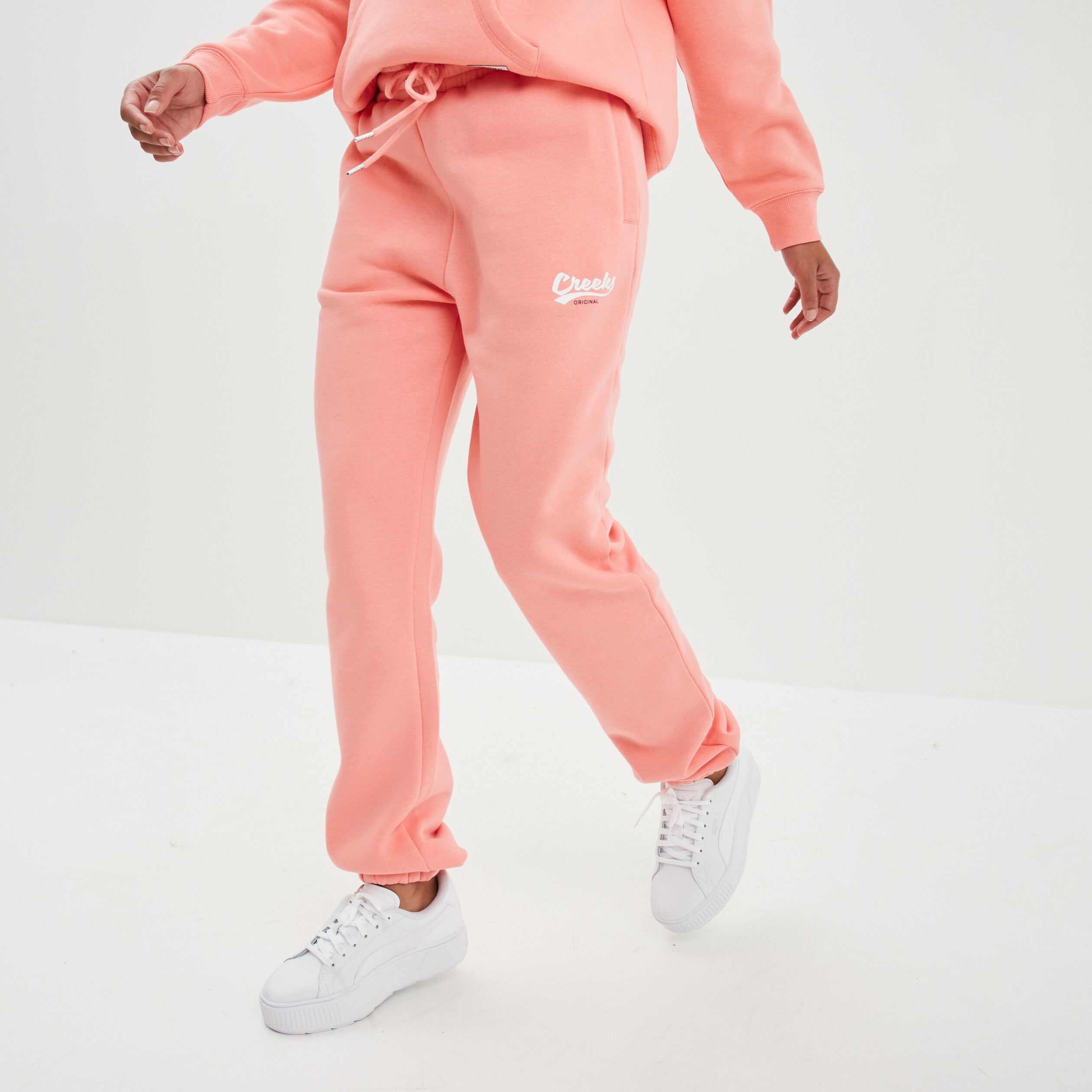 pantalon de jogging elastique creeks vieux rose femme Pantalon de jogging élastiqué Creeks vieux rose femme